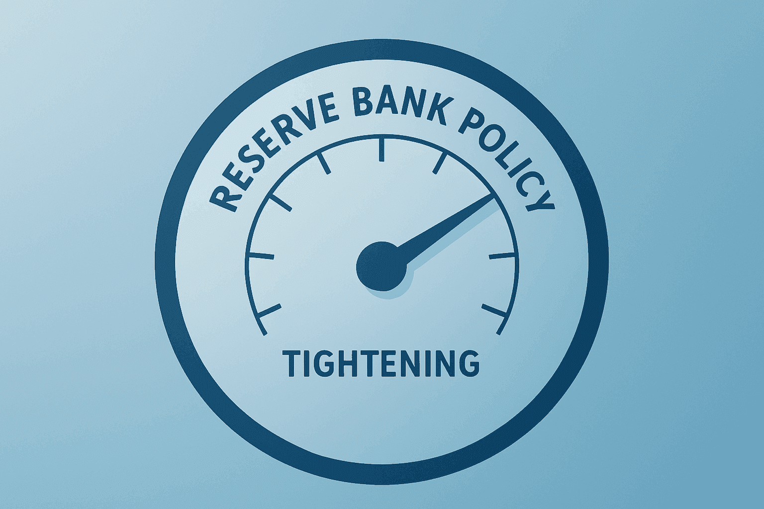 Flat filled vector of a reserve bank policy dial tightening to represent the Fed rate hike and tighter borrowing costs.