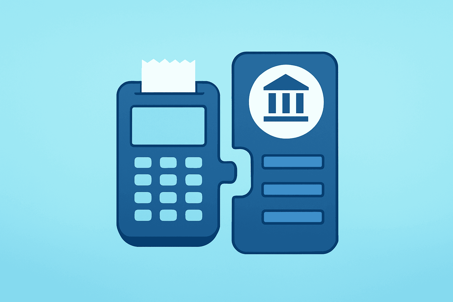 Credit terminal merged with bank server to symbolize the JPMorgan Apple Card issuer switch and $20.0 billion portfolio.