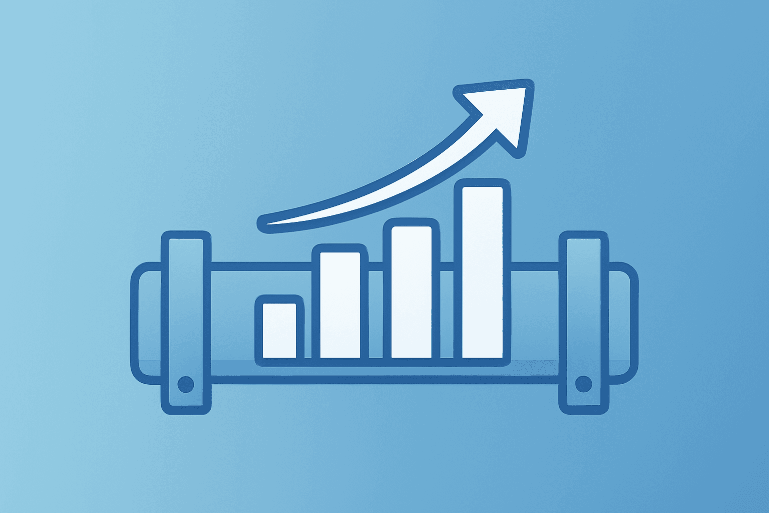 Flat filled vector of a pipeline segment expanding flow to symbolize Enbridge earnings beat and quarter revenue and EPS.