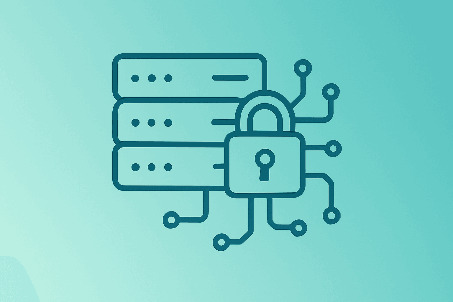 Flat vector of a server fused with a secure circuit motif representing Pentagon AI contracts and classified access.