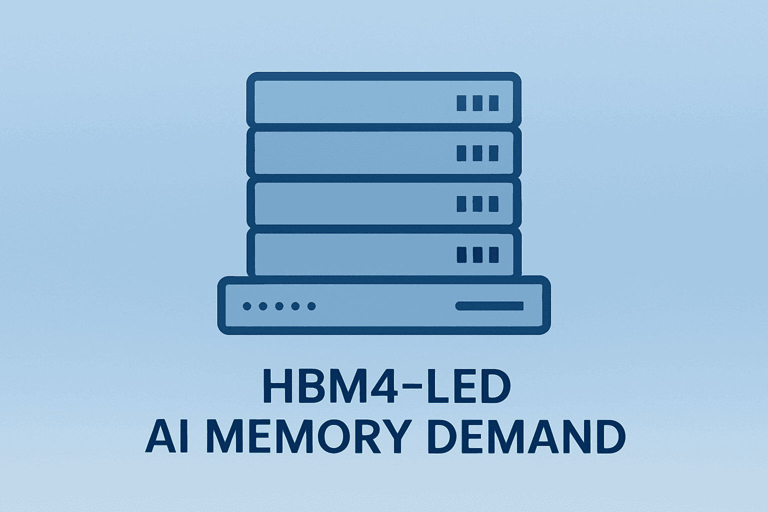 Flat vector cover showing a single server-chip stack symbolizing Samsung Q1 2026 earnings and HBM4-led AI memory margin surge.