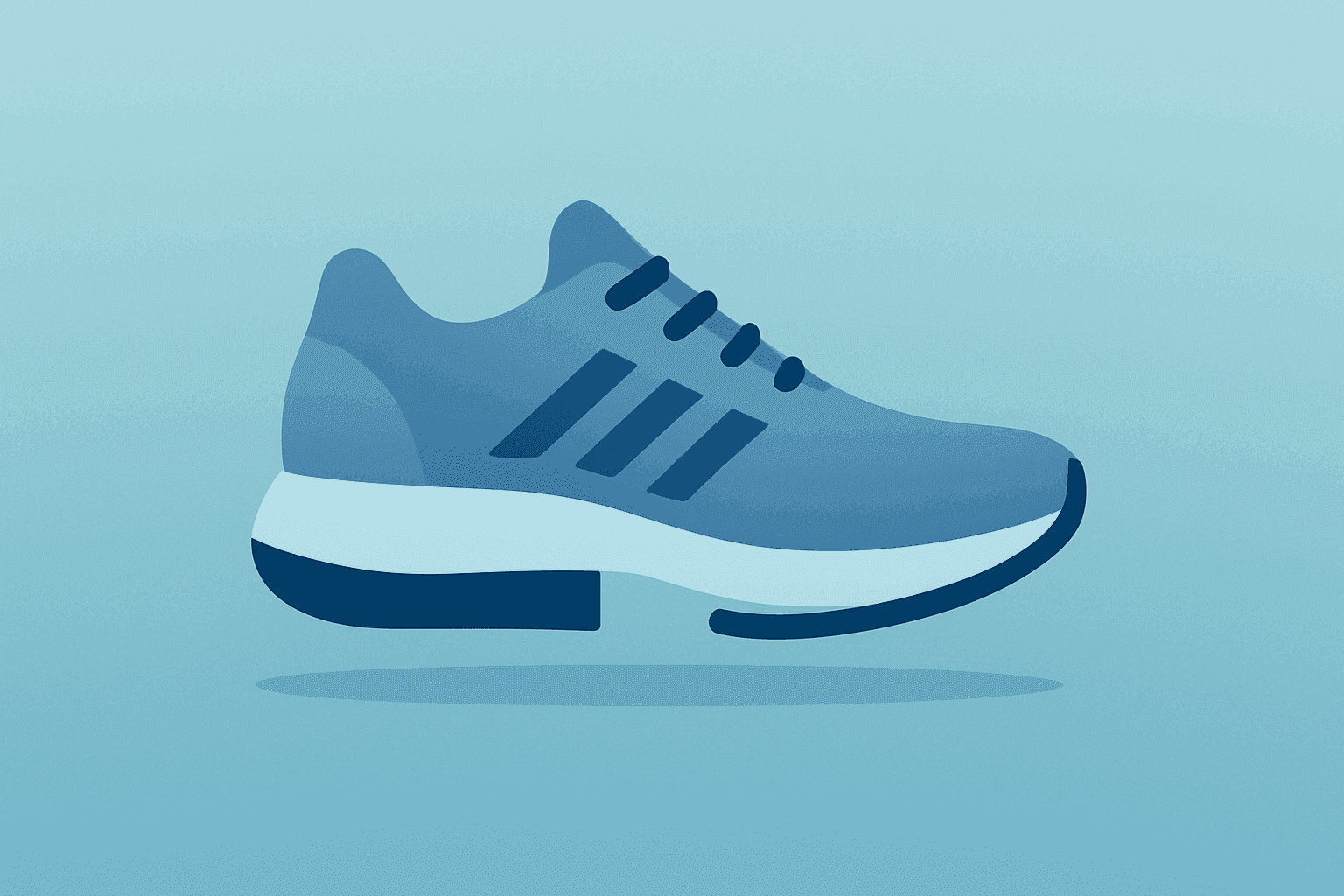 Flat-vector running shoe with split sole on emerald-pearl gradient, reflecting Deckers lowers sales outlook; channel shift.