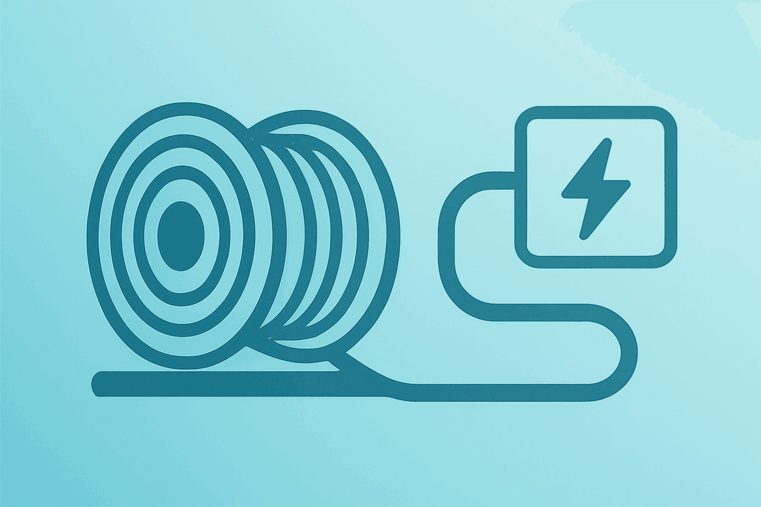 Cable spool merging into higher-capacity conduit symbolizing Prysmian to Acquire Atkore and North American electrification.