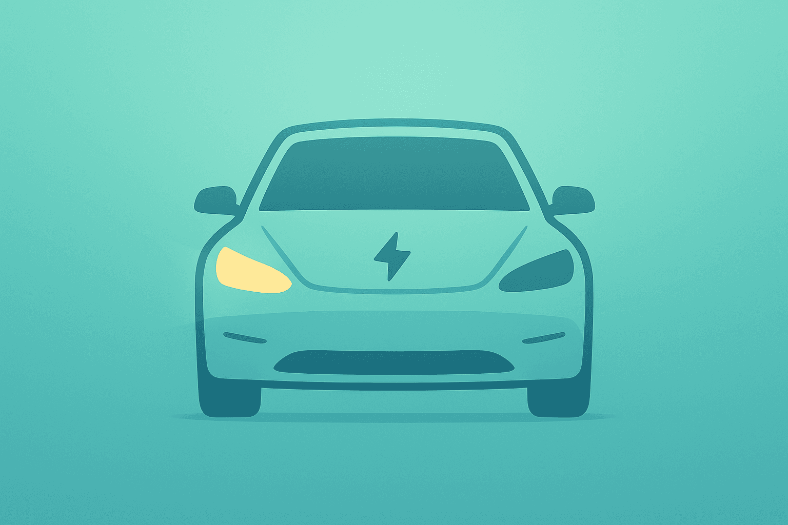 Flat filled vector of a single car icon with a subdued glow to represent XPeng profit and weak Q1 2026 guidance.