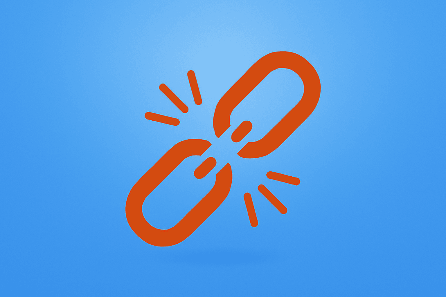 Flat-vector broken link icon representing the PENN ESPN partnership termination and PENN's rebrand to theScore Bet.