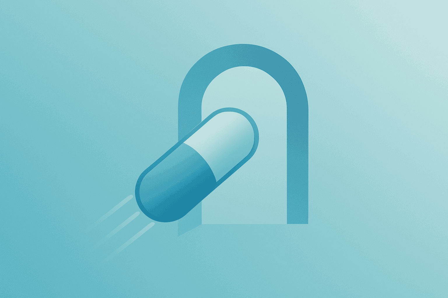 Flat filled vector of capsule-and-petri motif symbolizing Revolution Medicines Phase 3 results and a fast NDA filing.