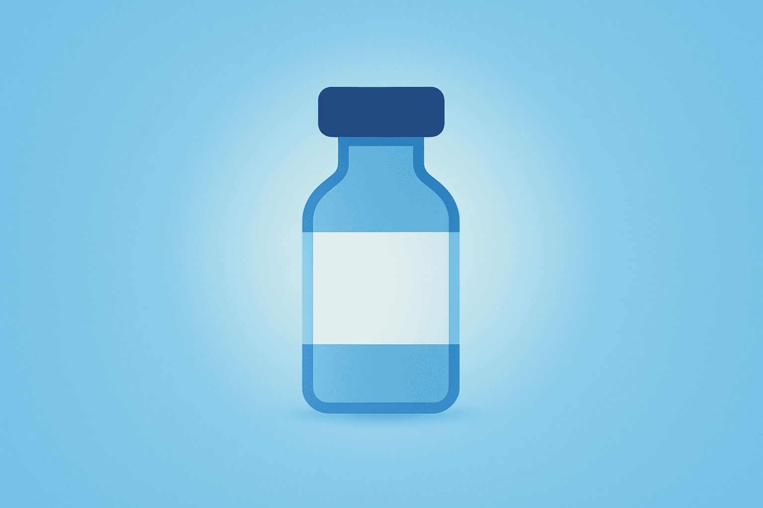 Flat vector of a drug vial fused with a dimming shield illustrating Merck 2026 Guidance risk from Januvia and Cidara.