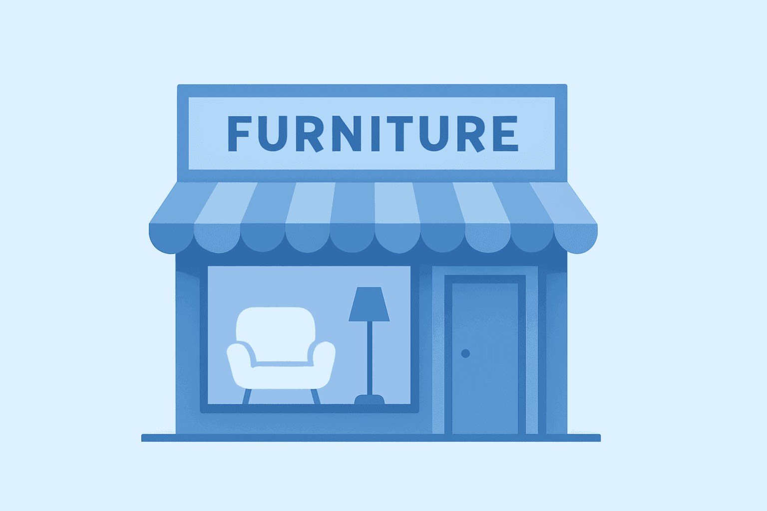 Flat vector of a retail furniture storefront expanding to symbolize La-Z-Boy Q4 earnings and margin-led retail growth.