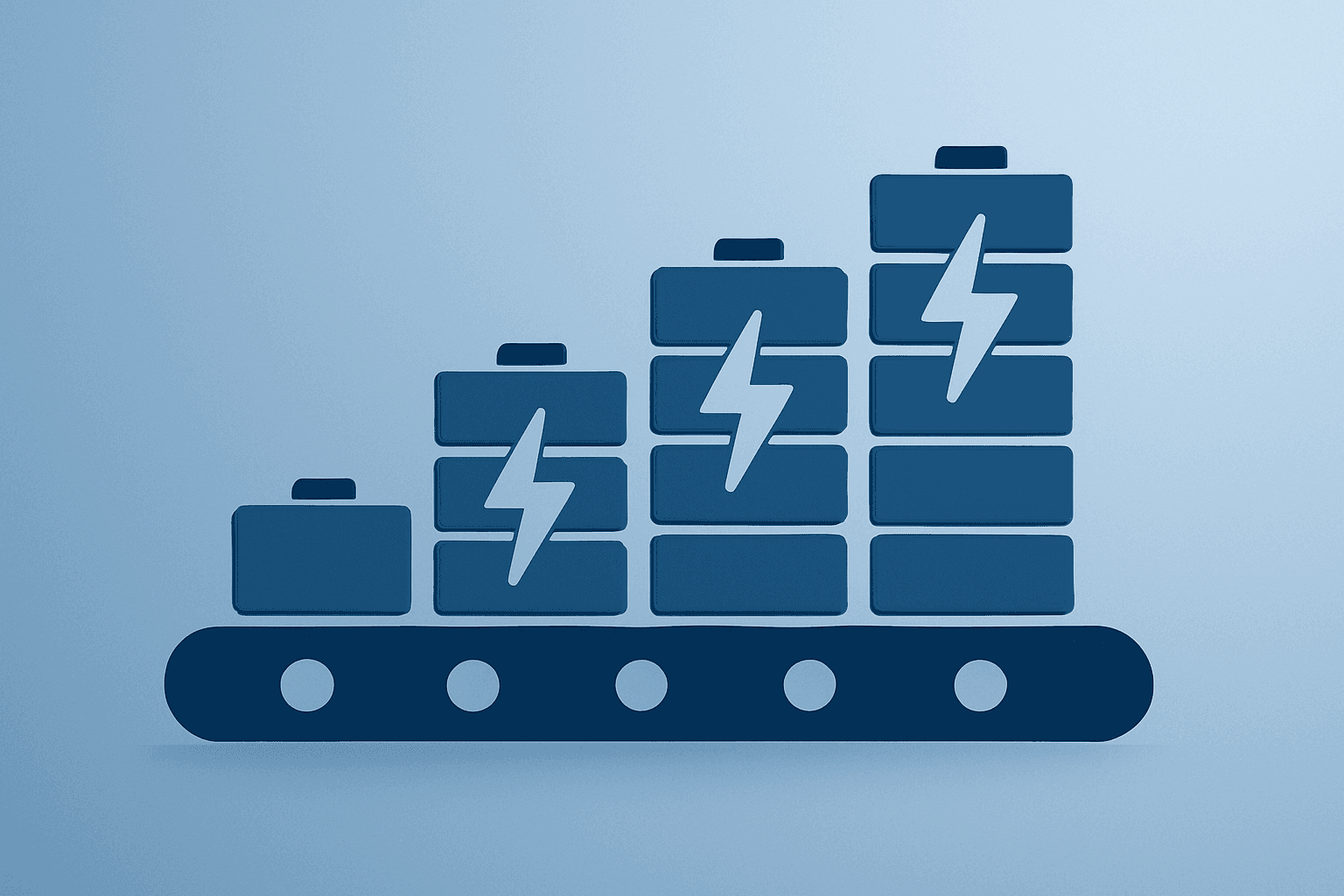 Flat-vector car battery plant representing Toyota U.S. investment and Liberty N.C. production start with shadow lift.