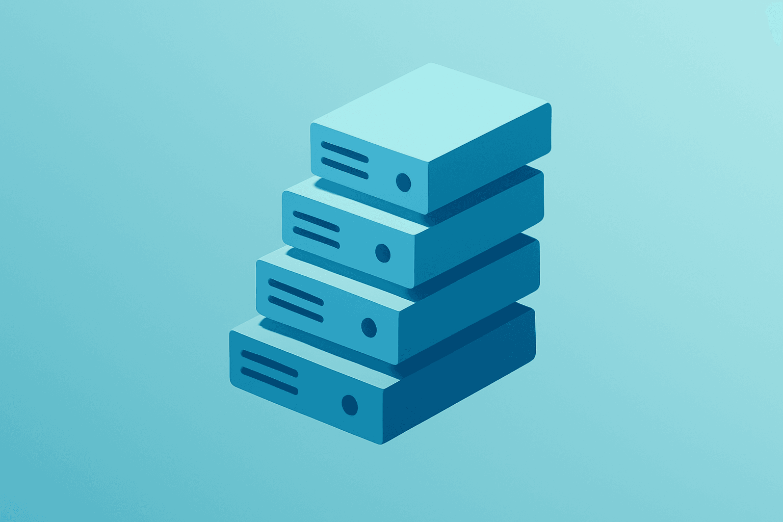 Flat vector of a server rack expanding compute bays to symbolize Cloud capacity constraints and Alphabet earnings.