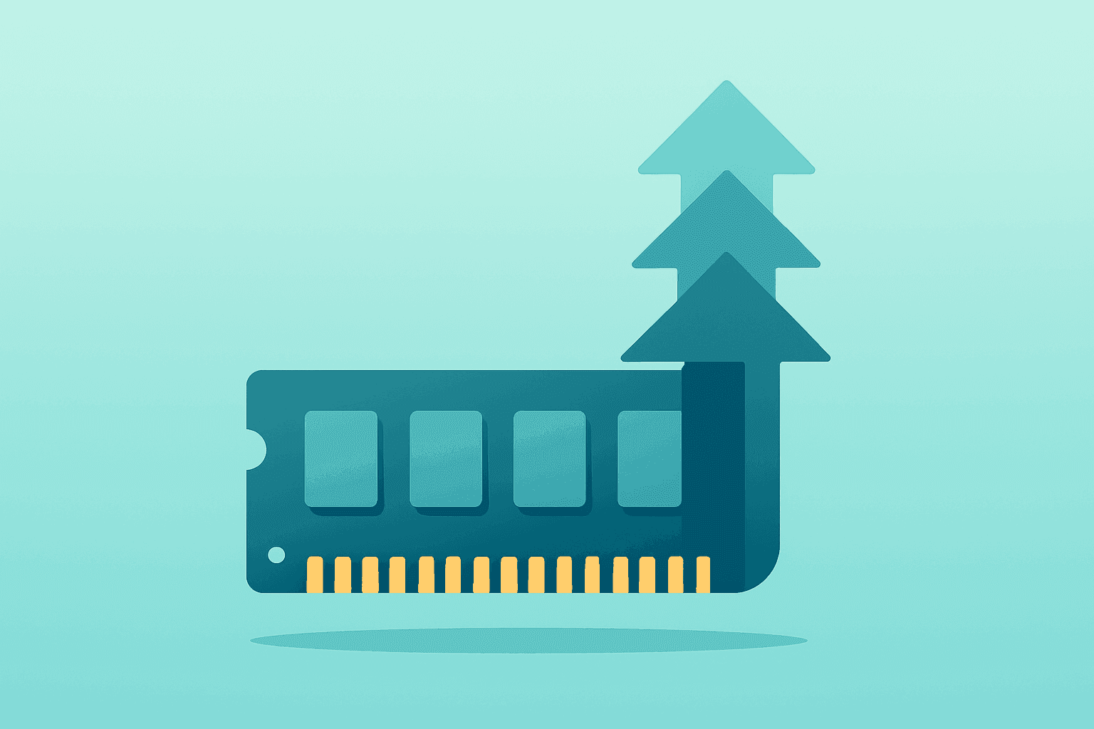 Flat vector memory chip with layered modules symbolizing Micron price targets and AI-driven DRAM demand.