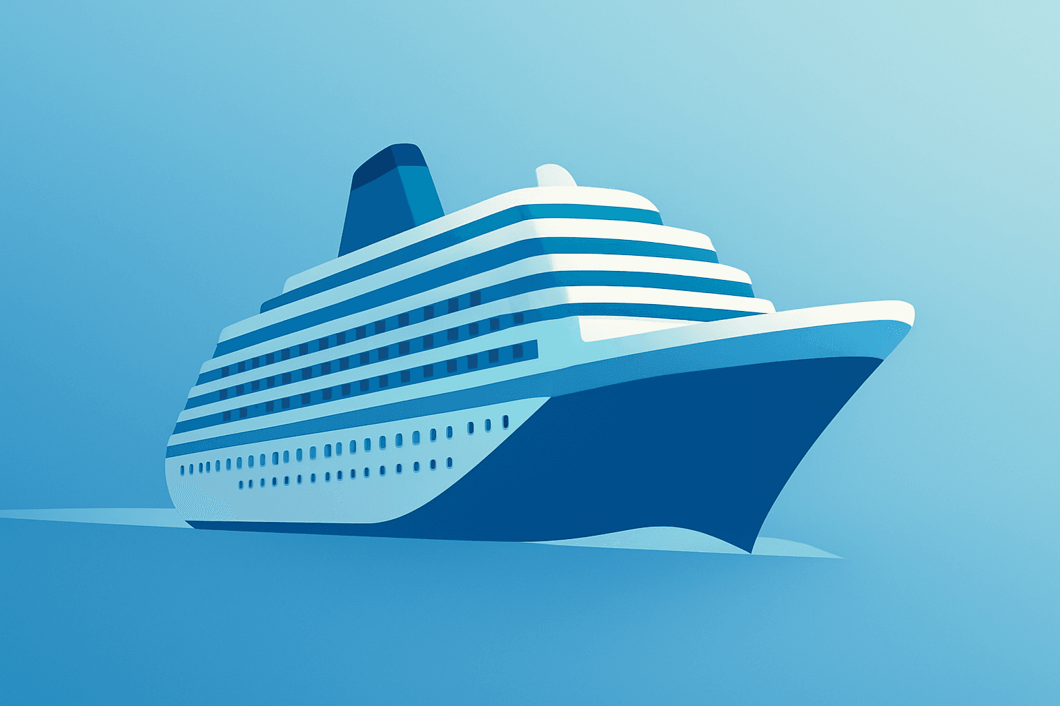 Flat-vector cruise ship expanding deck to show Royal Caribbean earnings backed by record bookings and stronger onboard spend.