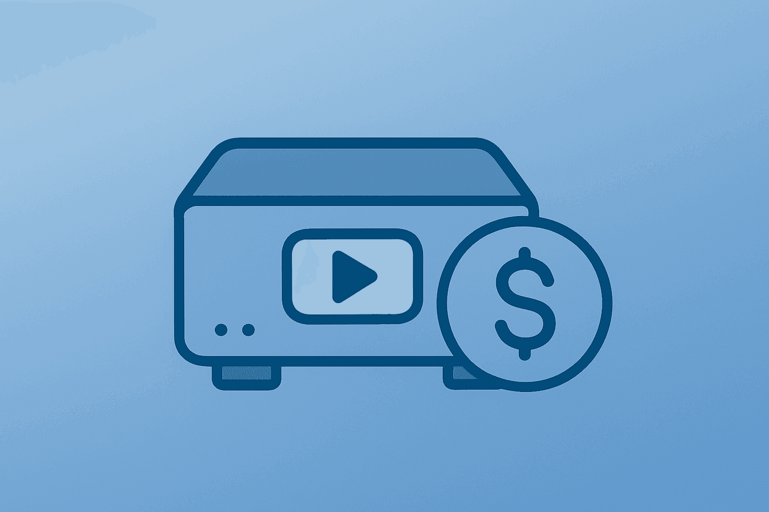 Flat filled vector of a streaming server fused with a payment token to symbolize Ackman buys Netflix and fund portfolio tilt.