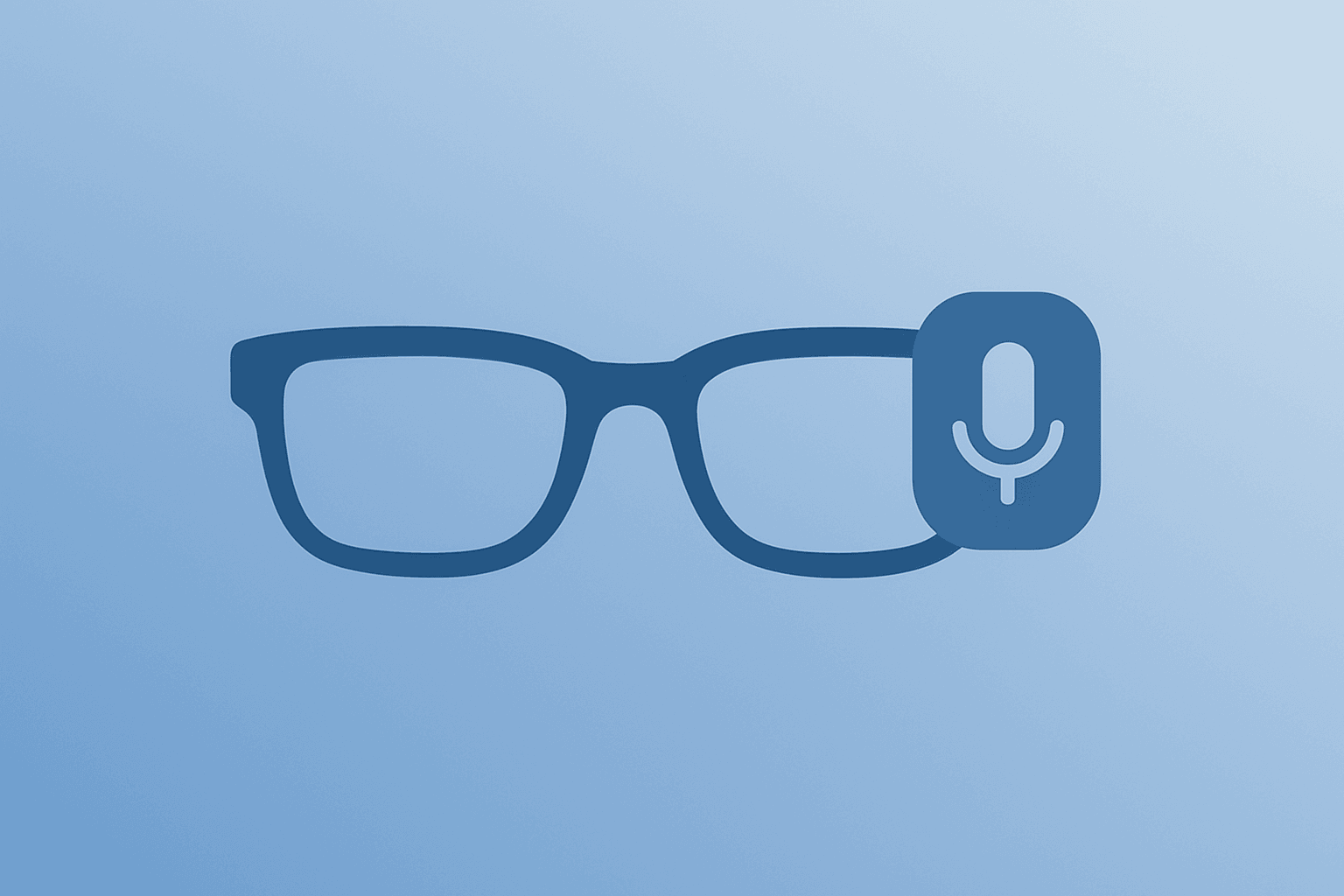 Flat filled vector of AI glasses fused with a compact assistant module symbolizing Meta Muse AI integration.