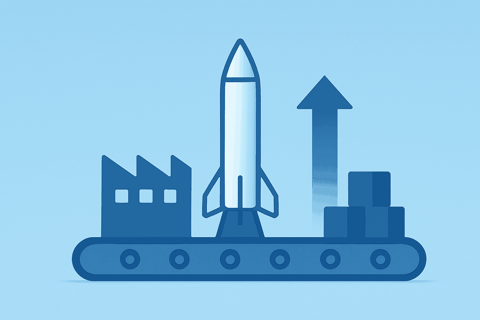 Flat filled vector of a missile motor joining a factory turbine to symbolize L3Harris Q2 earnings and record backlog.