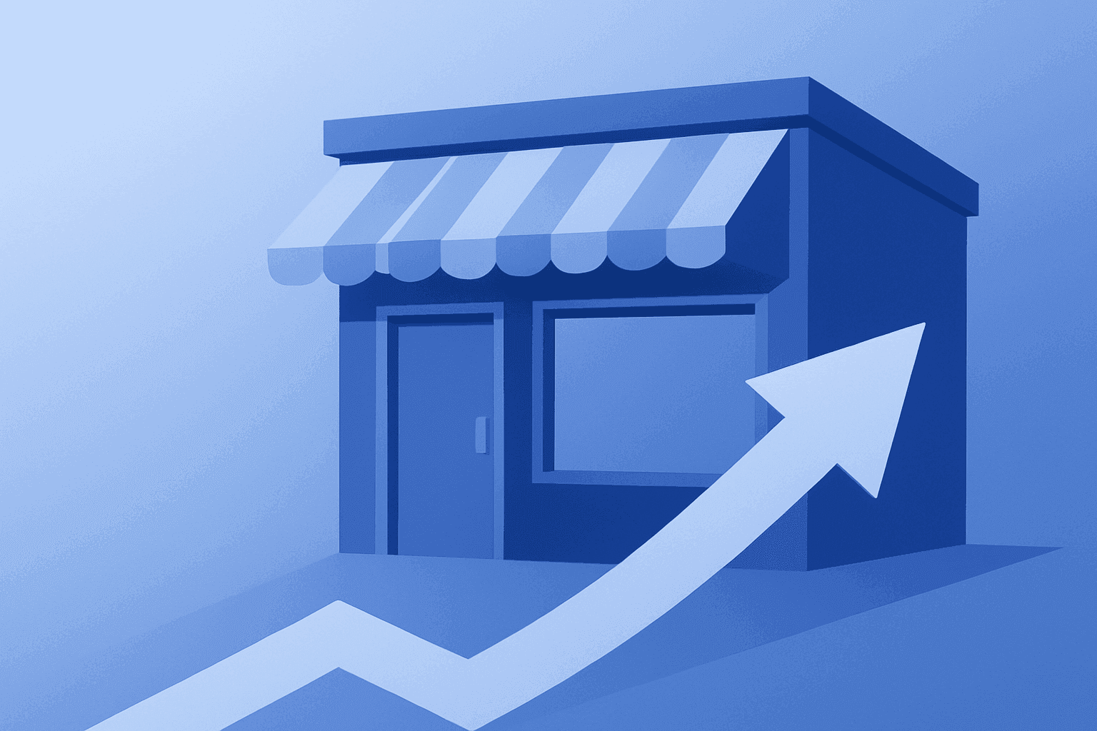 Flat filled vector of a single retail storefront icon representing Kohl's Q1 earnings momentum on a light amber gradient.