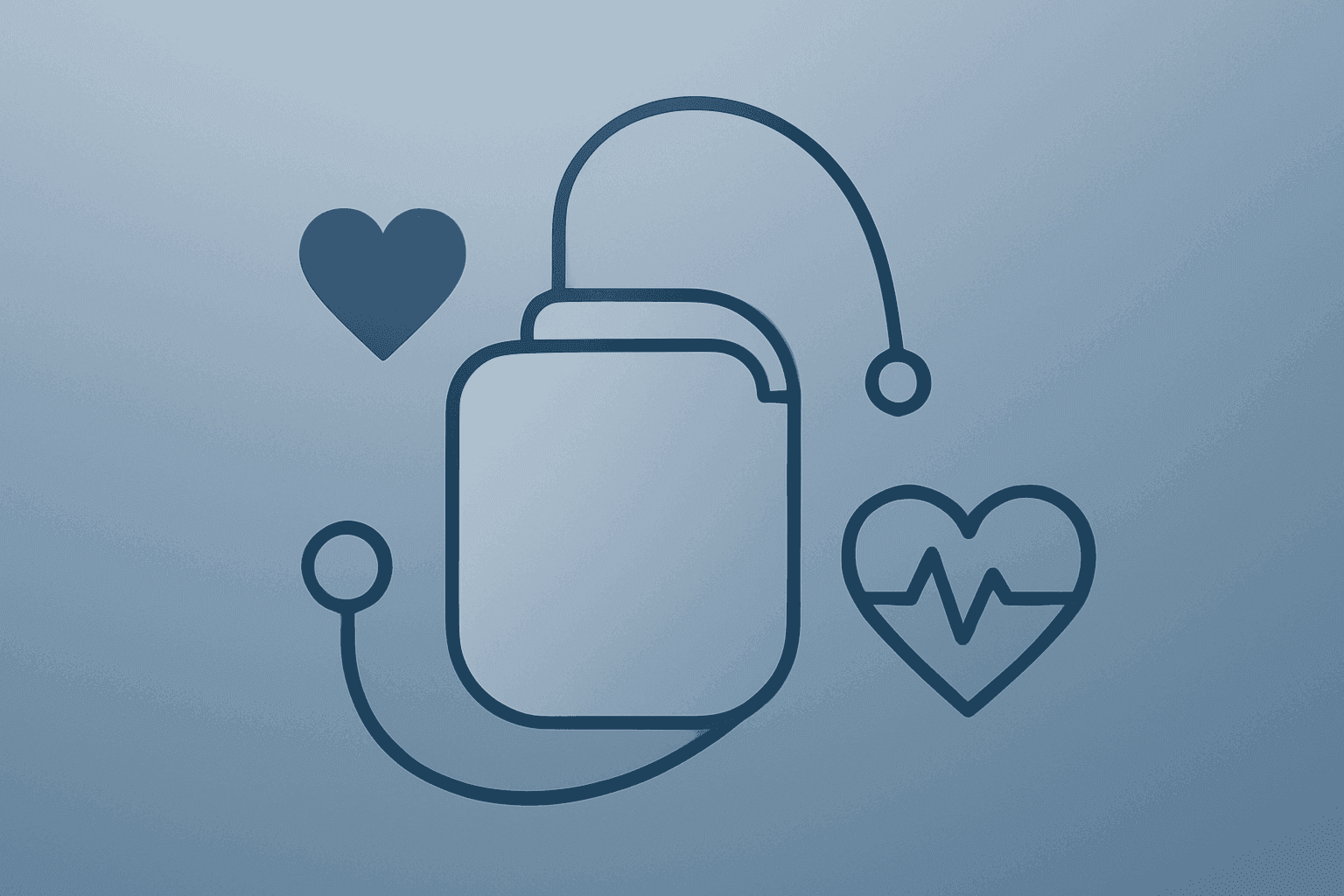Minimal flat-vector heart-device cluster expanding on a smooth gradient to symbolize Medtronic Raises FY2027 Guidance.