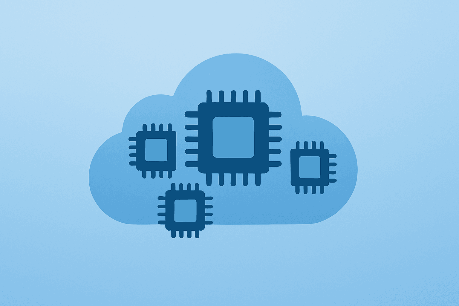 Flat vector chip cluster scaling to symbolize AI infrastructure buildout and capex pressure on cloud for Amazon earnings