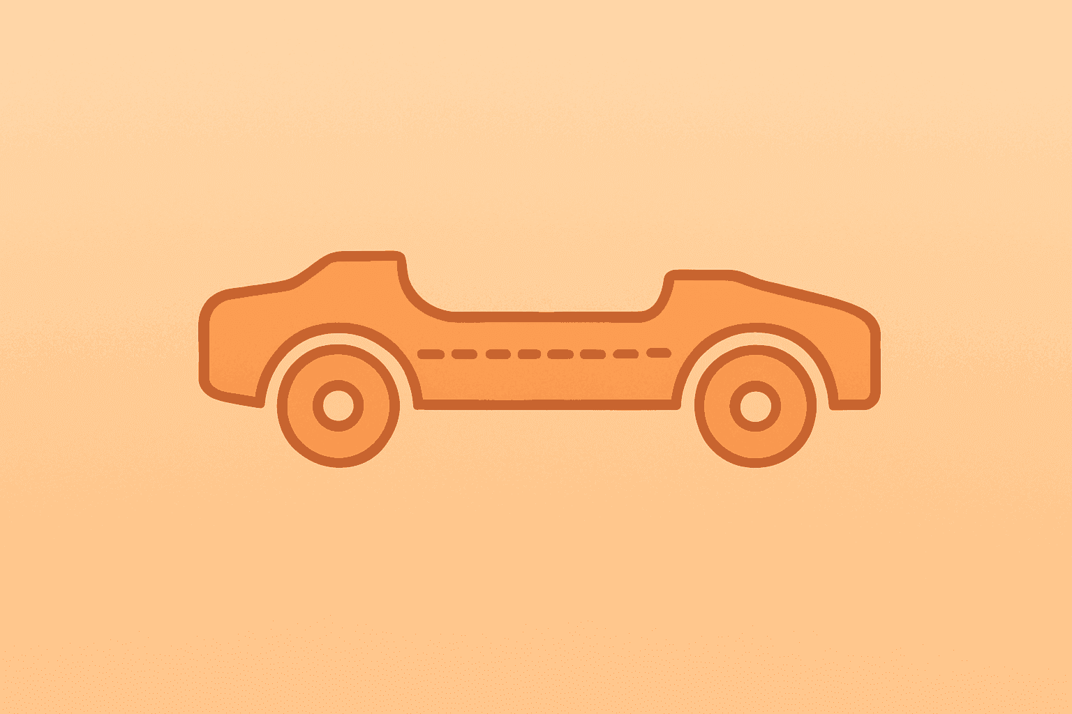 Centered flat vector of a stylized car with a cracked shell symbolizing Ford Raises 2026 Guidance after a tariff refund