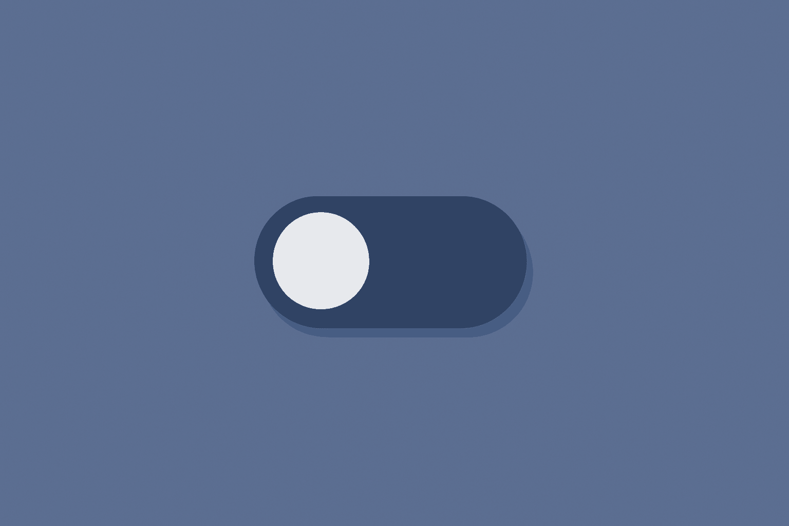 Minimalist toggle switch icon on a solid cobalt-slate-silver background representing Opendoor earnings pivot risk.