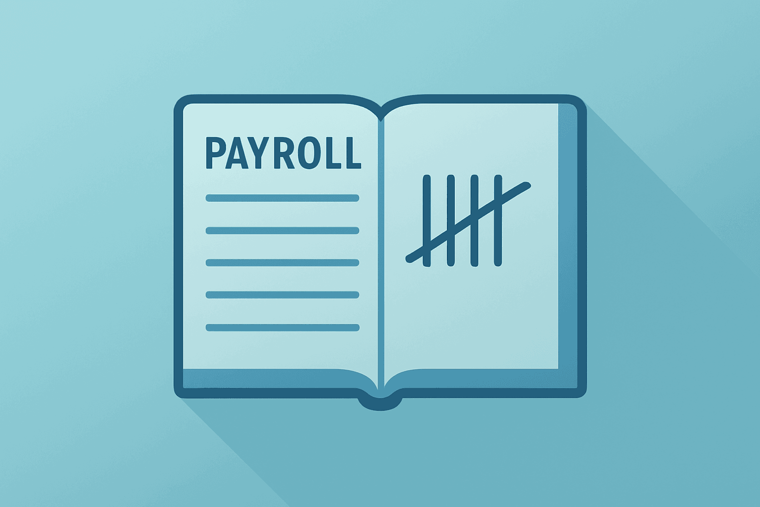 Flat vector editorial icon of a stylized employment ledger and tally to represent August Jobs Report 2026 surprise.