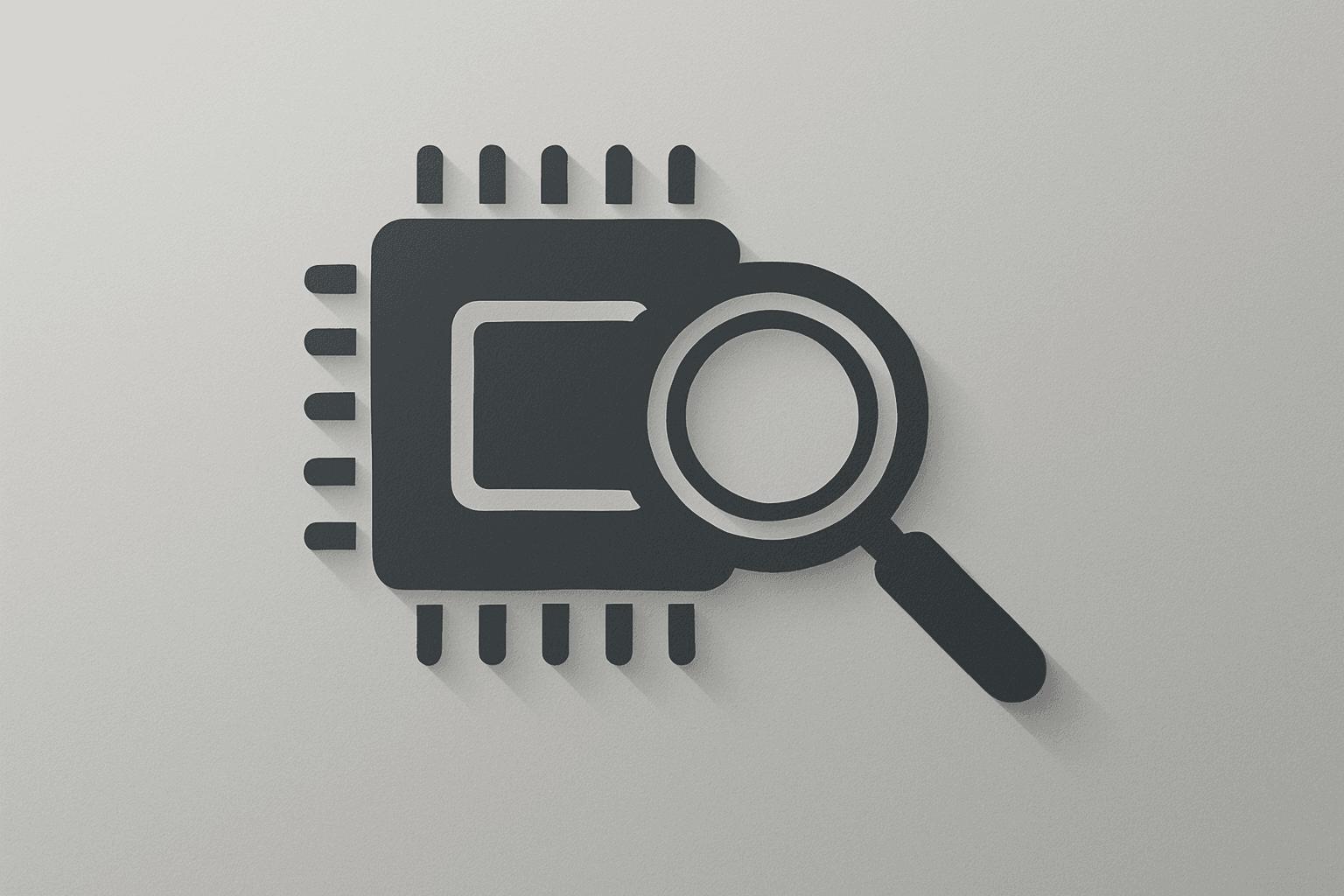 Centered flat-vector server rack under scrutiny representing AMD analyst day focus on GPU timelines and margin risks.