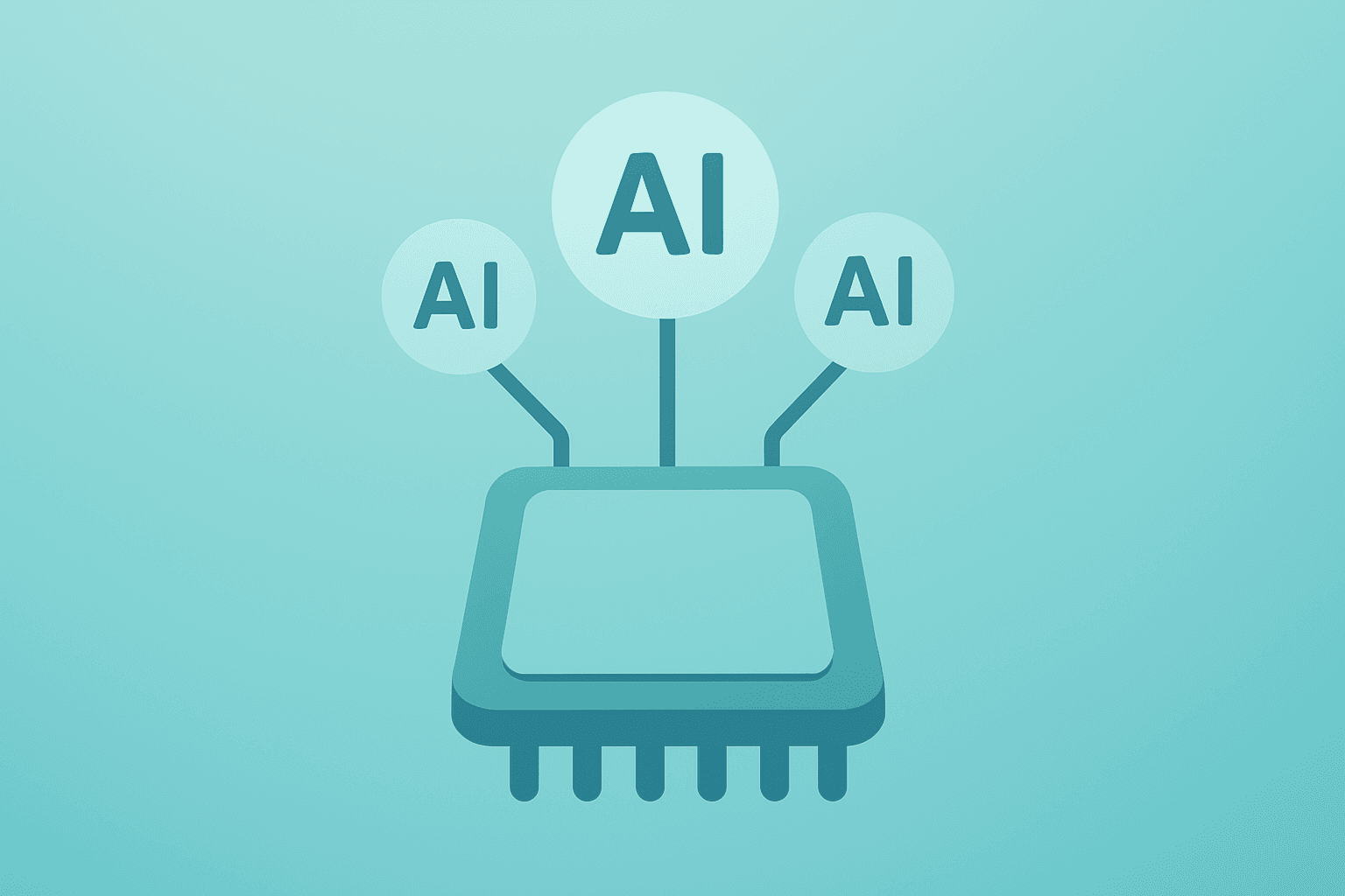 Flat vector of a chip stack powering AI clusters representing Broadcom stock momentum and product launches.