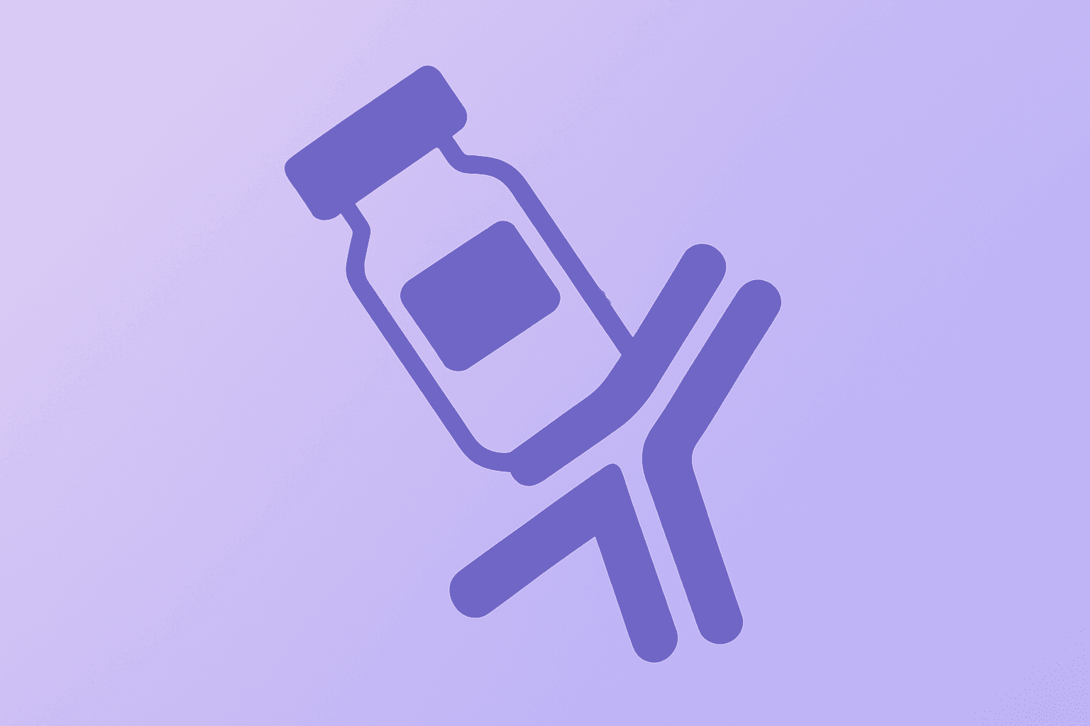 Flat vector of a lab vial and antibody strand merging to symbolize GSK acquires RAPT Therapeutics and ozureprubart addition.