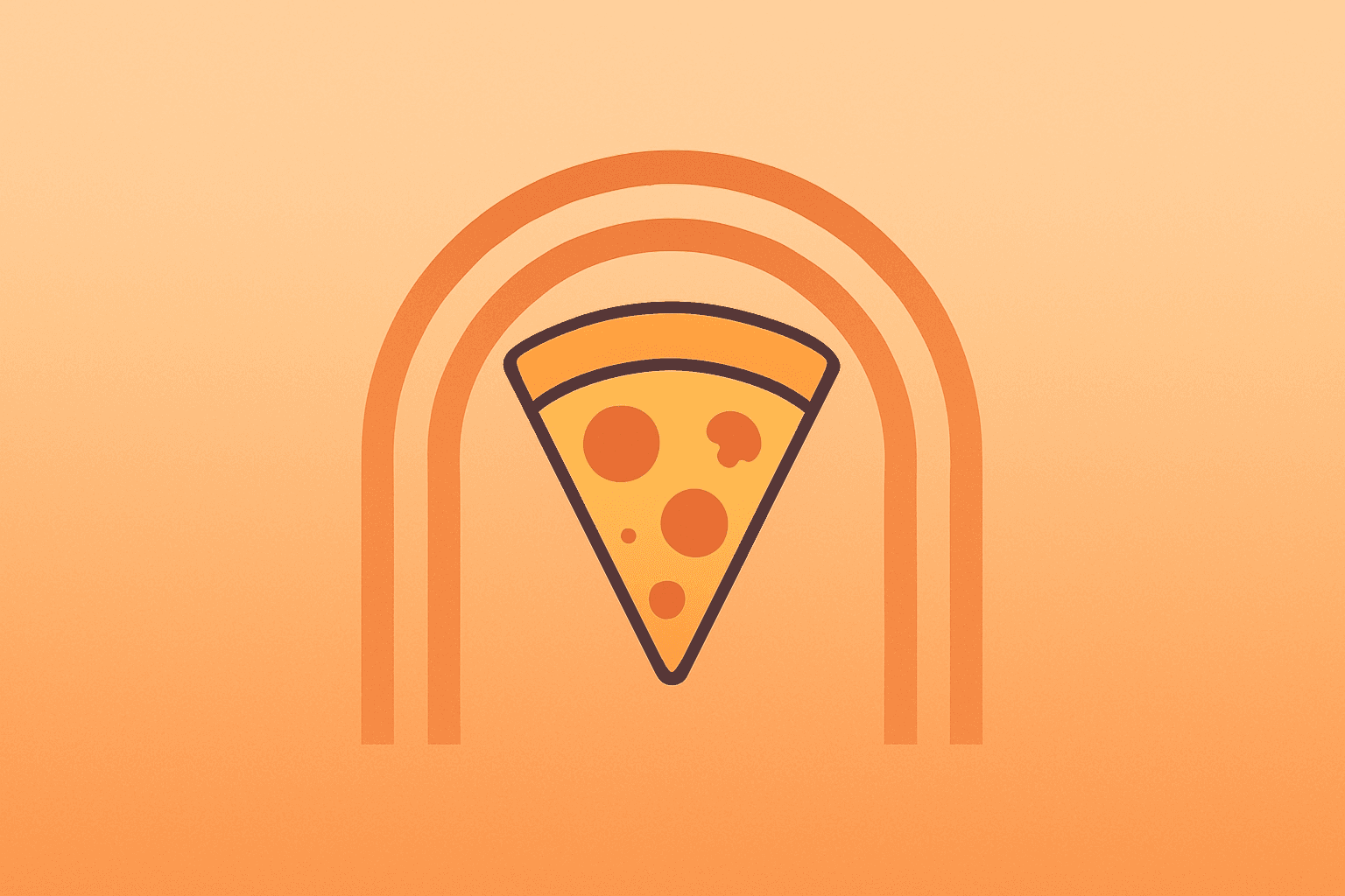 Flat vector of a pizza slice fused with a vault motif symbolizing Domino's Q4 earnings and dividend lift.