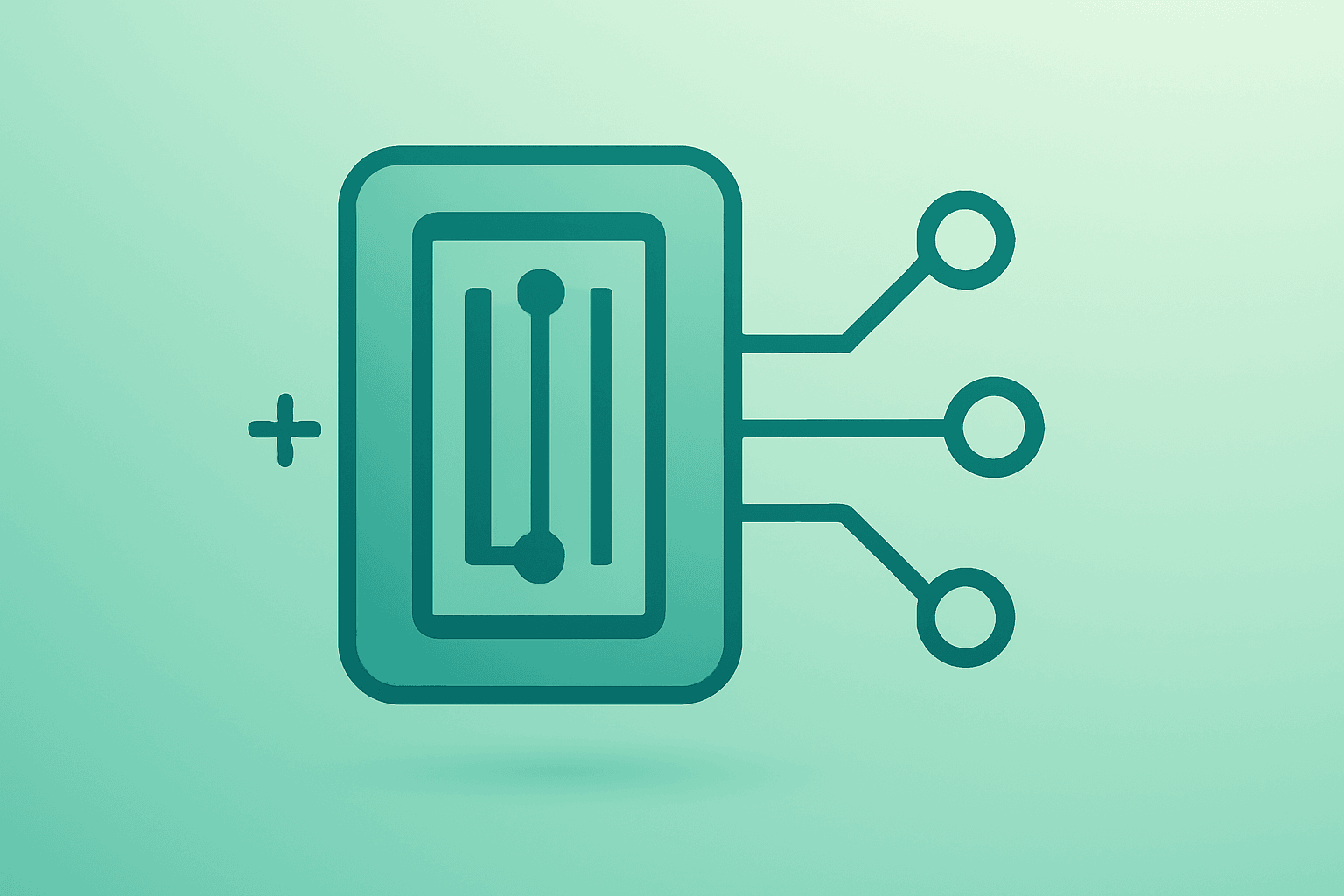 Flat-vector hydrogen fuel cell icon symbolizing margin recovery and momentum for Plug Power Q1 Earnings, subtle shadow lift.