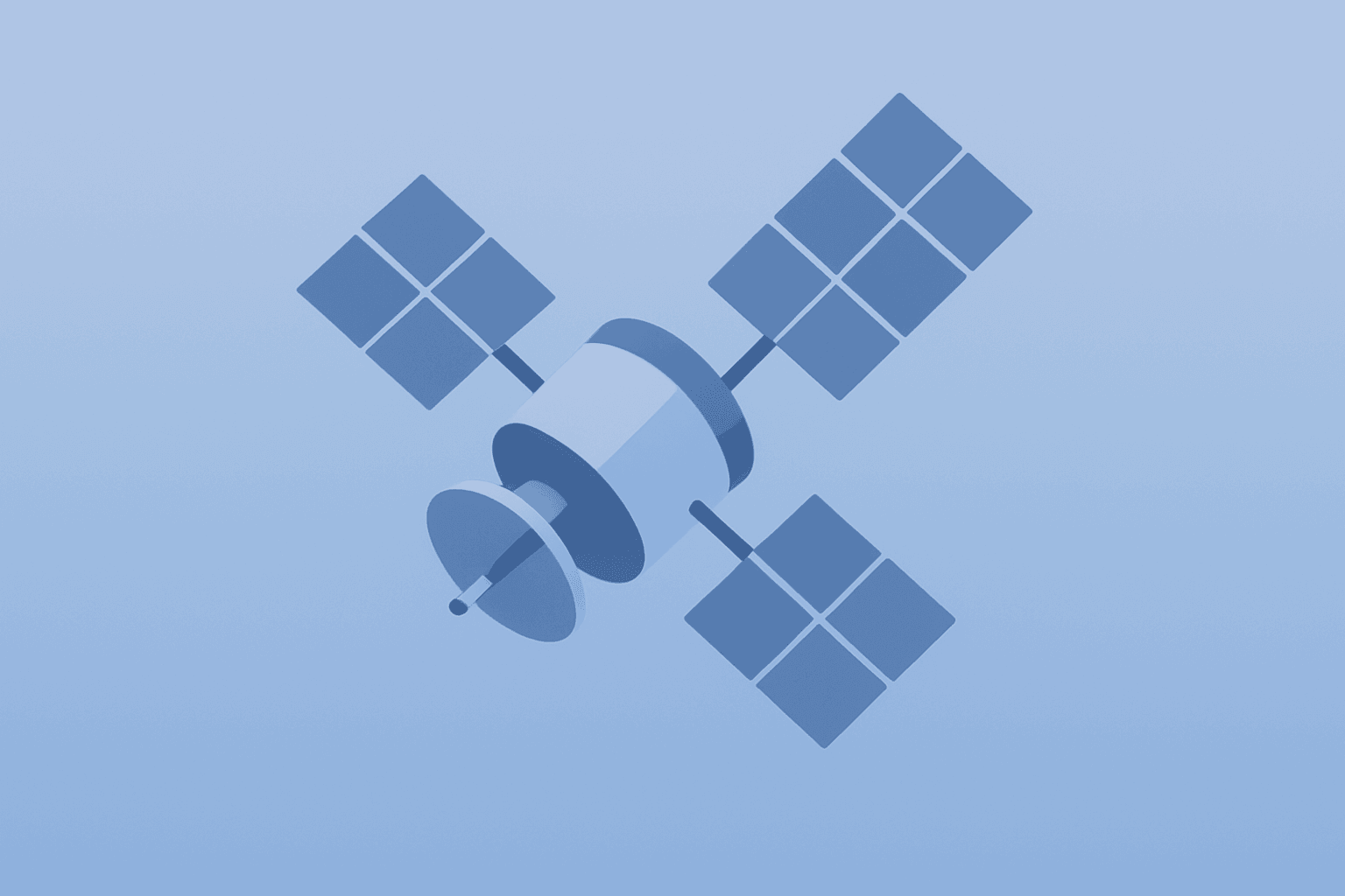 Flat filled vector of a satellite with a cracked shell symbolizing SpaceX lockup release and near-term supply pressure.