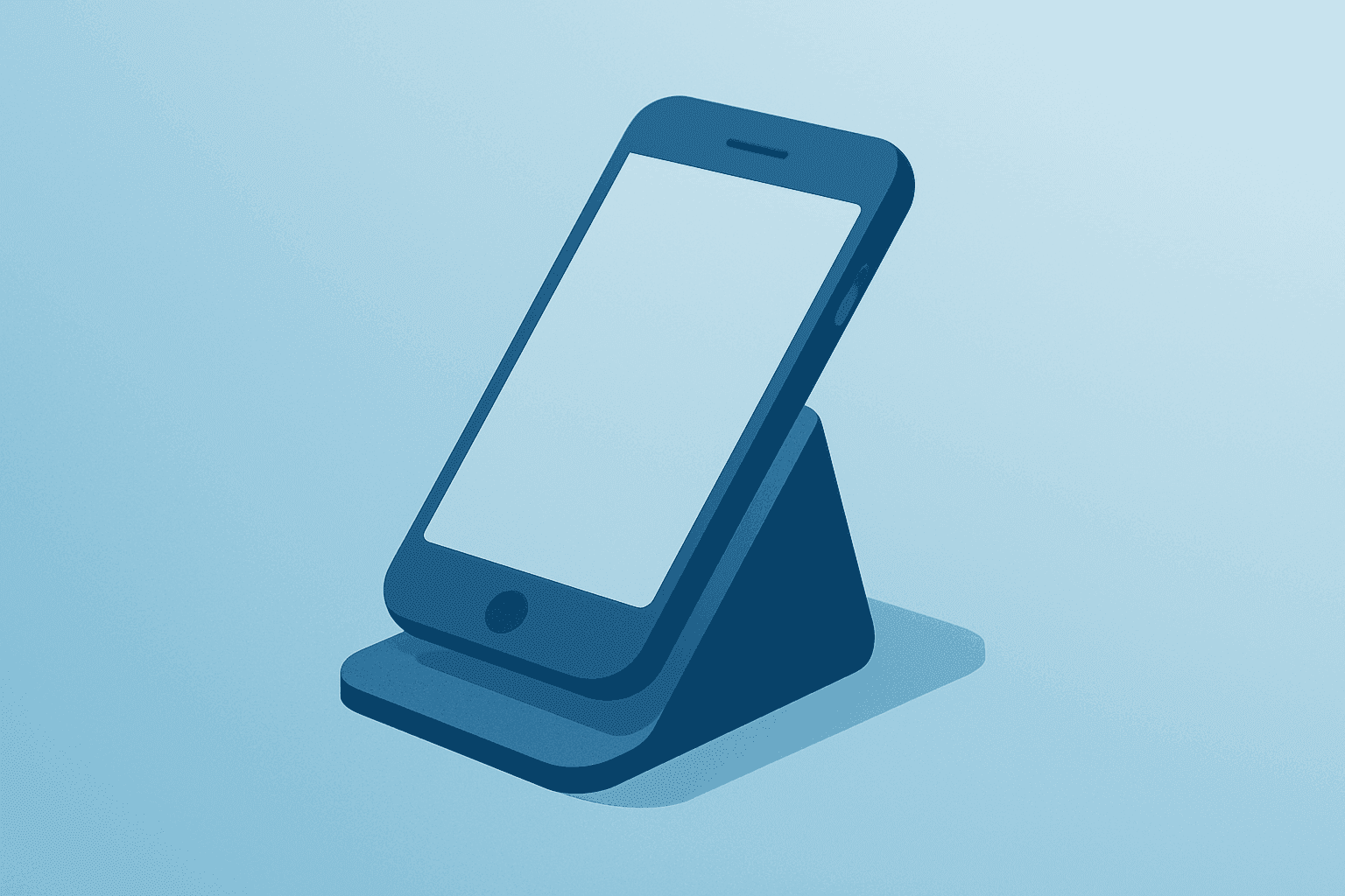Flat filled vector of a smartphone under subtle tension symbolizing iPhone demand and Apple earnings focus on upgrades.