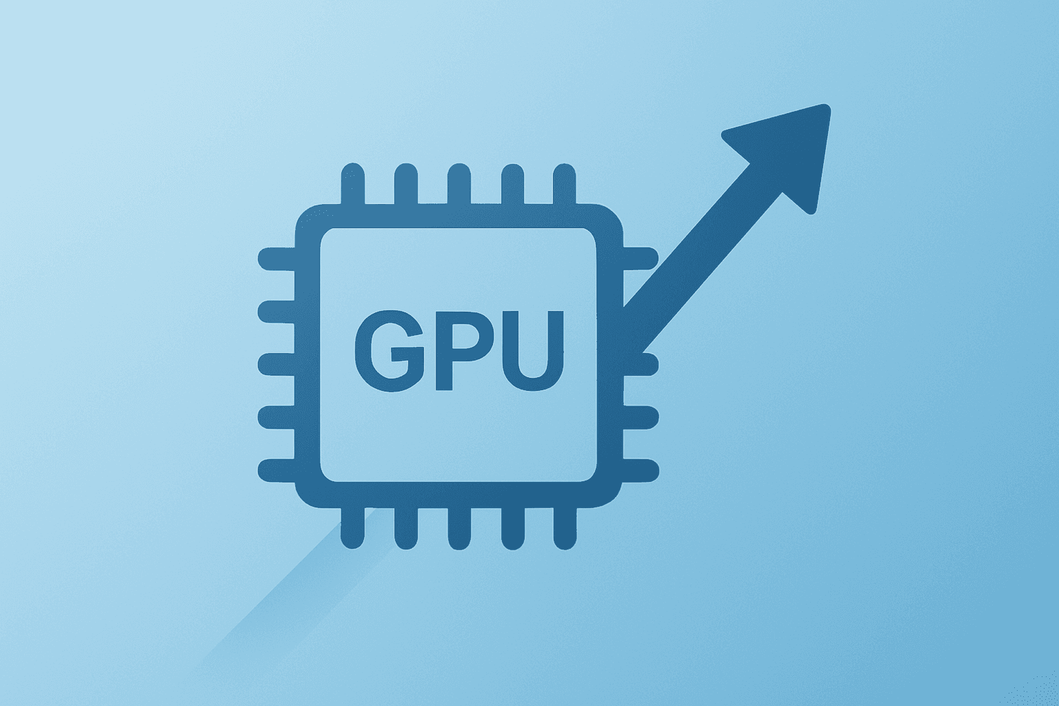 Flat vector of a GPU chip motif suggesting market lift during the NVIDIA GTC keynote on a smooth graphite-frost gradient.