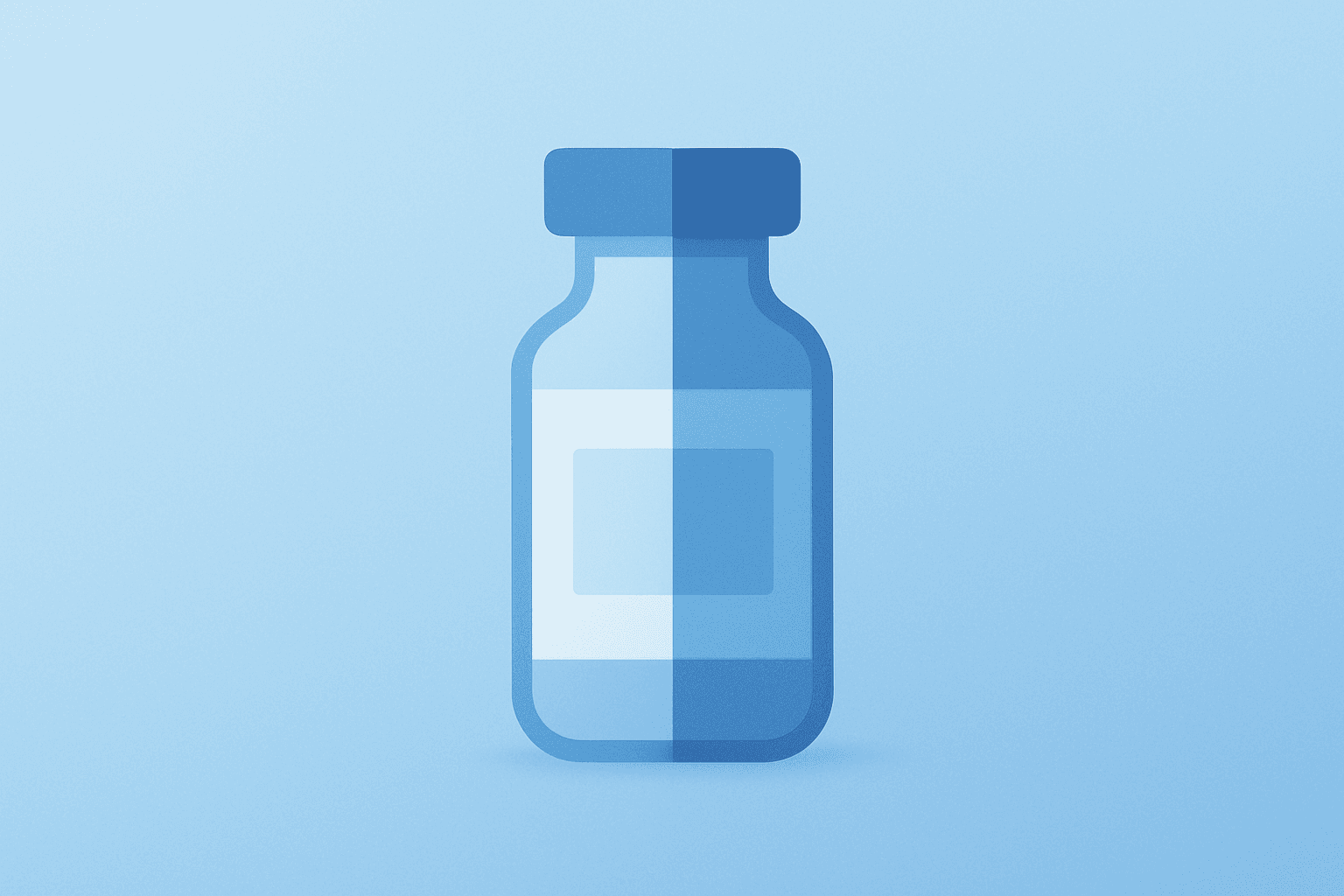 Flat vector of a pharmaceutical vial with dimming lights symbolizing Bristol Myers Squibb earnings shift to growth portfolio.
