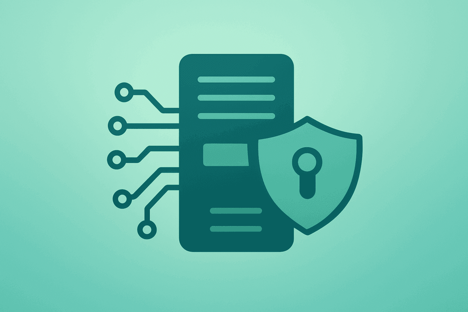 Flat-vector server vault fused with a secure circuit to symbolize the IonQ Elisity acquisition and quantum cybersecurity.
