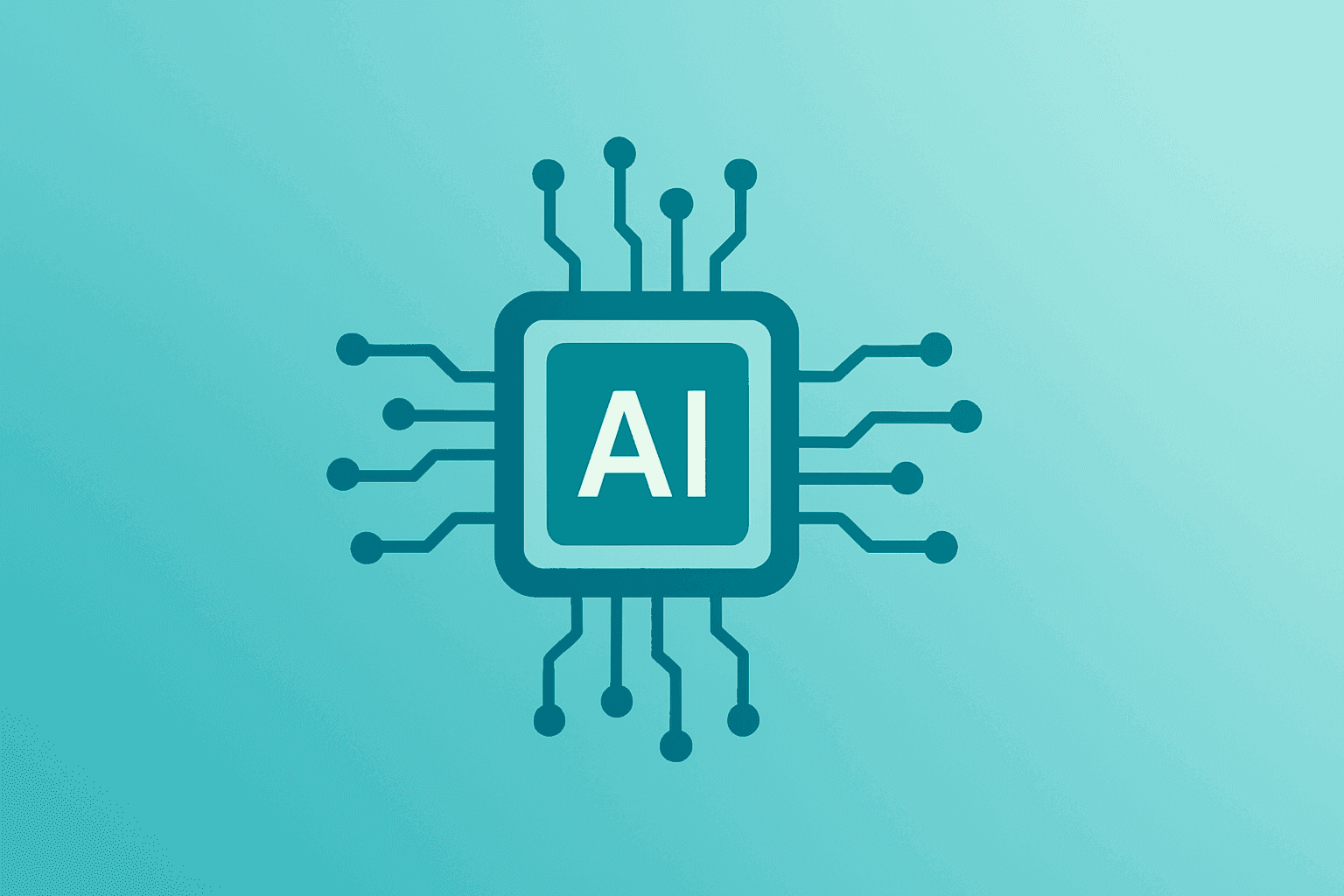 Minimal flat vector server chip expanding circuit to symbolize Broadcom AI chip deal and TPU capacity expansion.