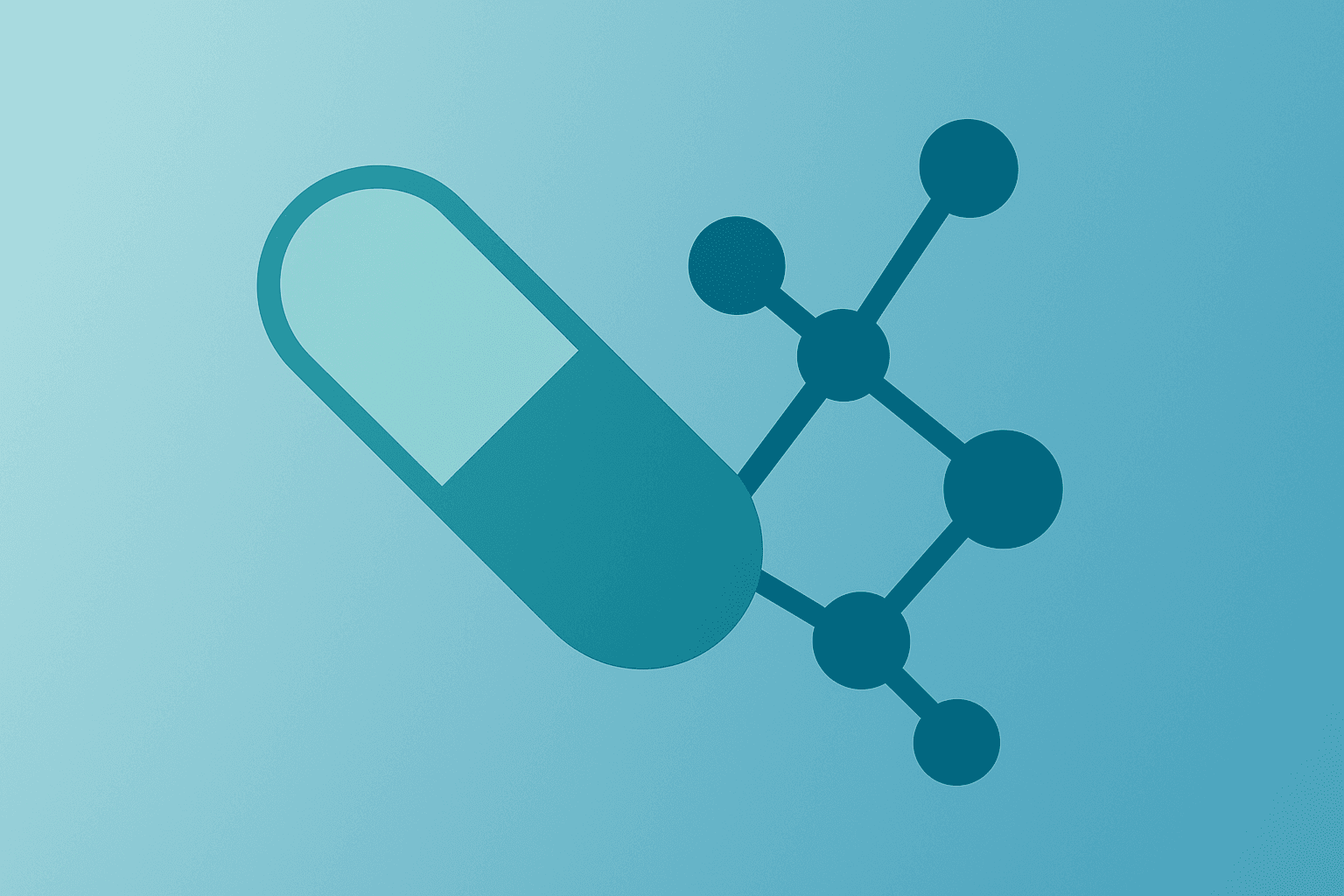 Flat-vector pharmaceutical capsule merging with a molecular platform to represent Johnson & Johnson Halda acquisition.