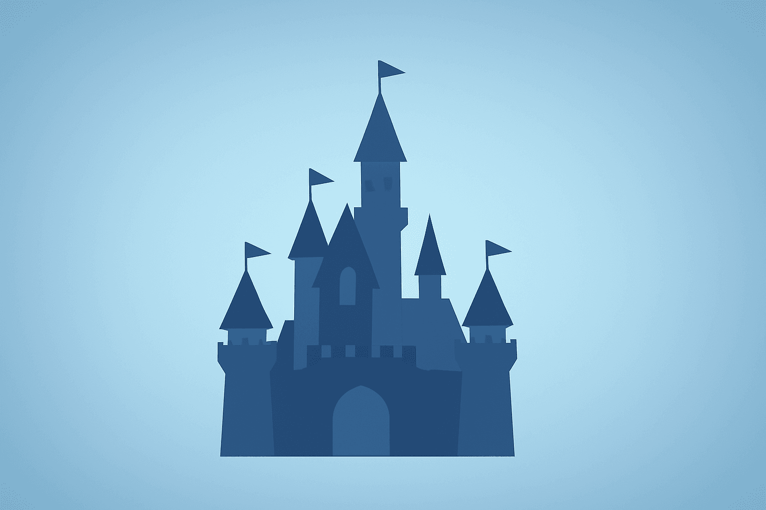 Flat vector of a parks-themed corporate object dimmed on a smooth gradient to signal Josh D'Amaro Disney CEO media test.