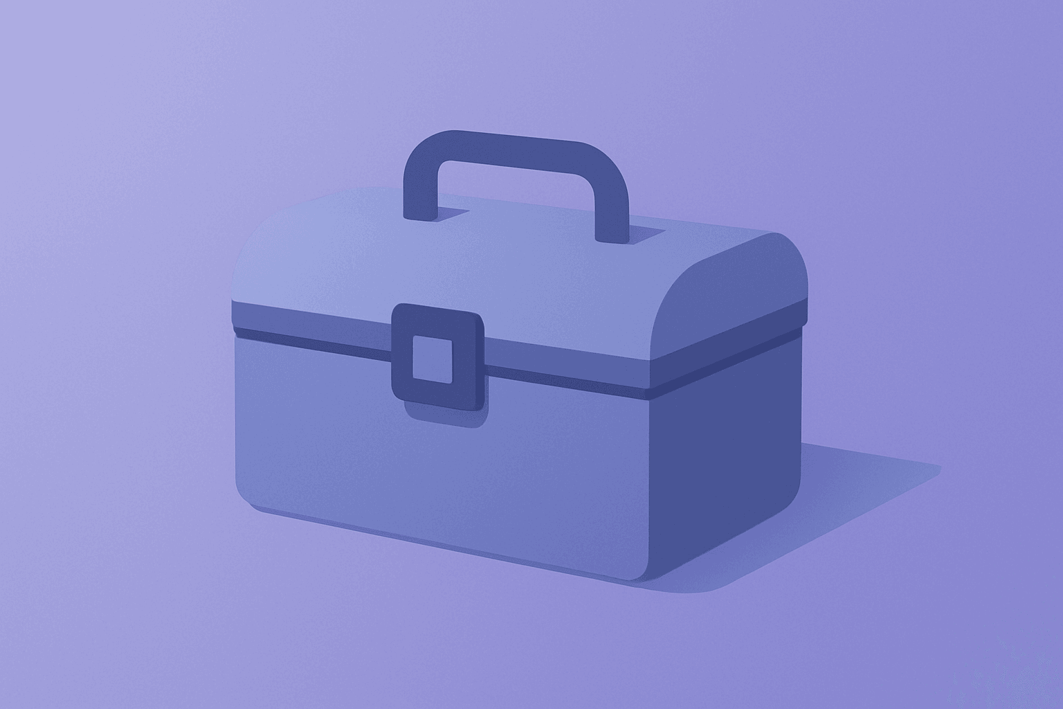 Flat filled vector of a home-improvement toolbox under a muted glow to symbolize Lowe's Q2 2026 results and trimmed guidance