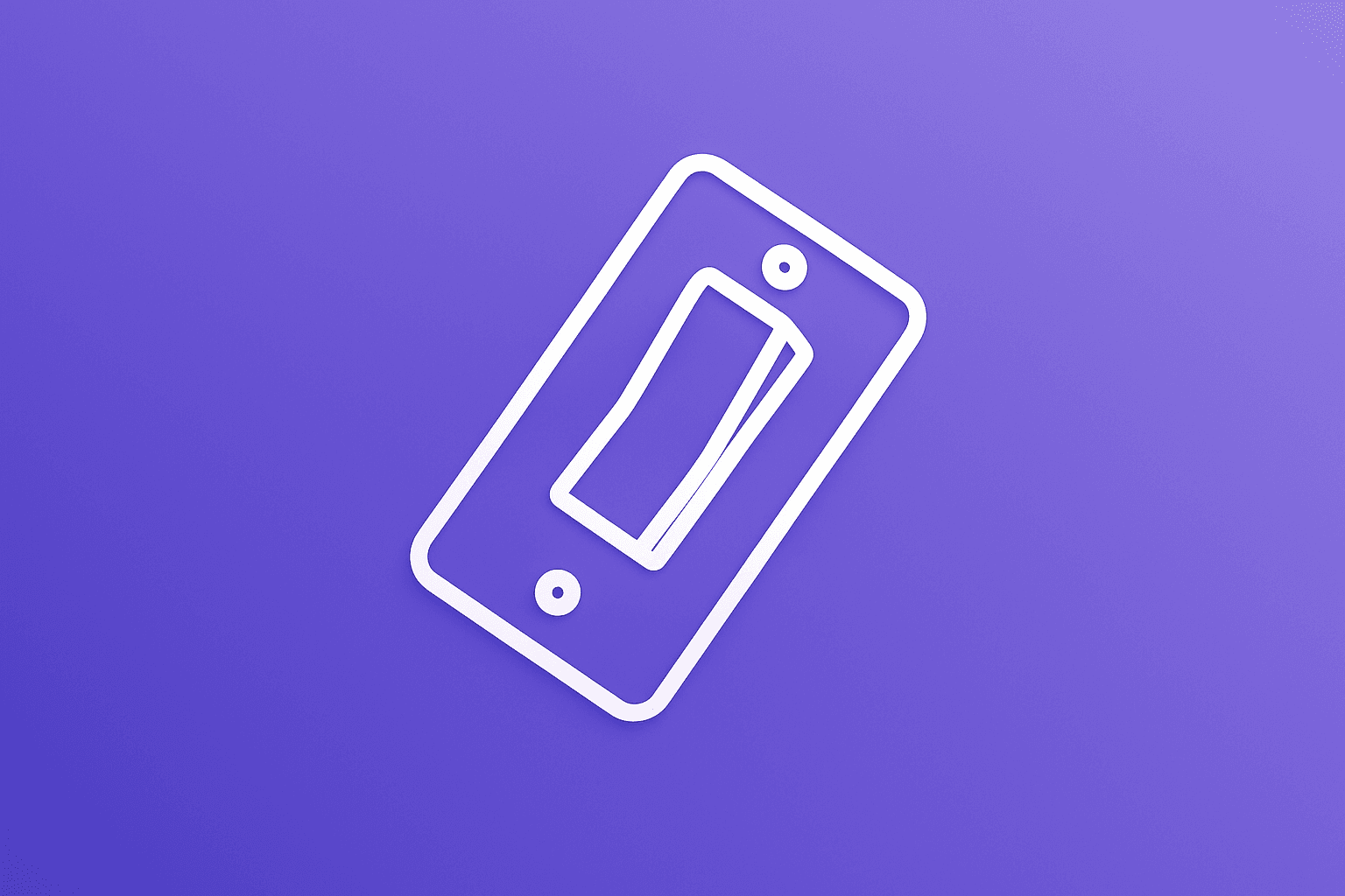 Outlined circuit breaker on a subtle violet-indigo gradient field symbolizing Oklo stock regulatory milestones and runway.