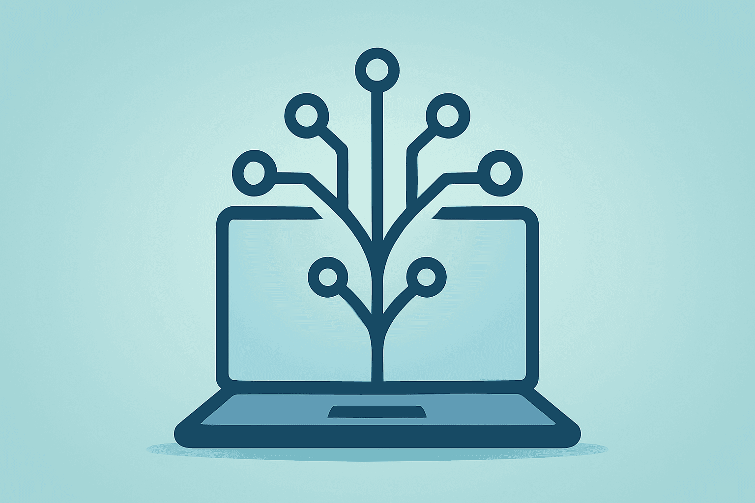Flat vector of a server-chip hybrid with circuit petals symbolizing HP earnings beat and tariff-refund margin pressure.