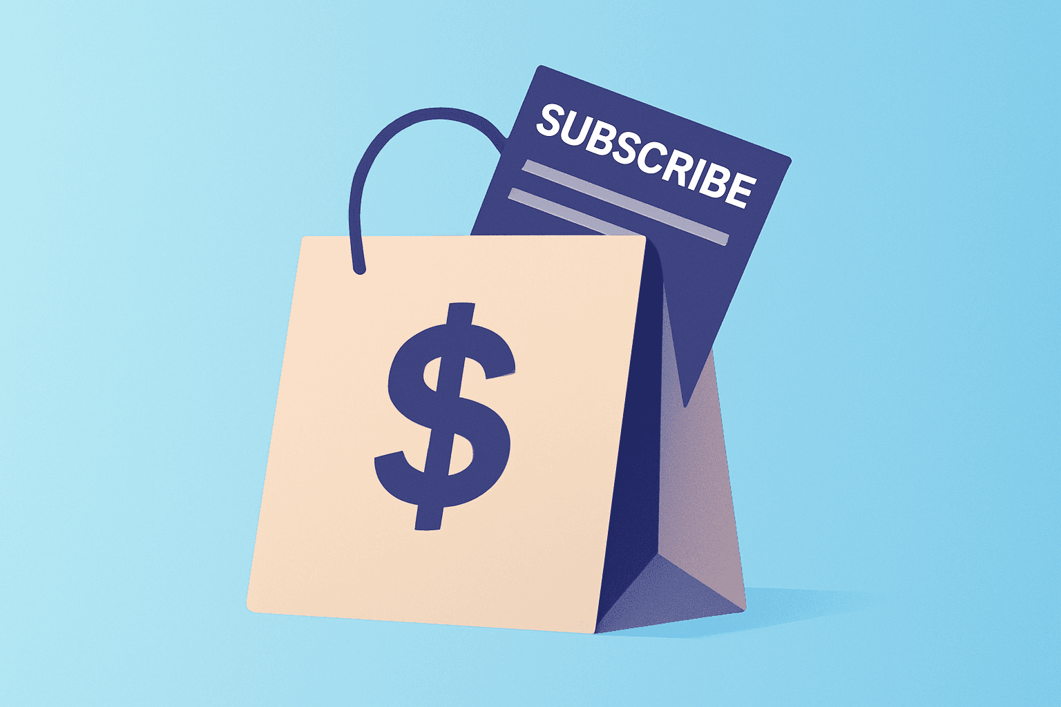 Filled vector retail tote fusing with a subscription token to symbolize Urban Outfitters Q3 earnings and Nuuly growth.