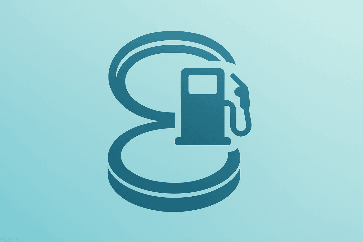 Flat vector of a cosmetics compact with a fuel pump motif illustrating e.l.f. Beauty guidance on oil and margin risk.