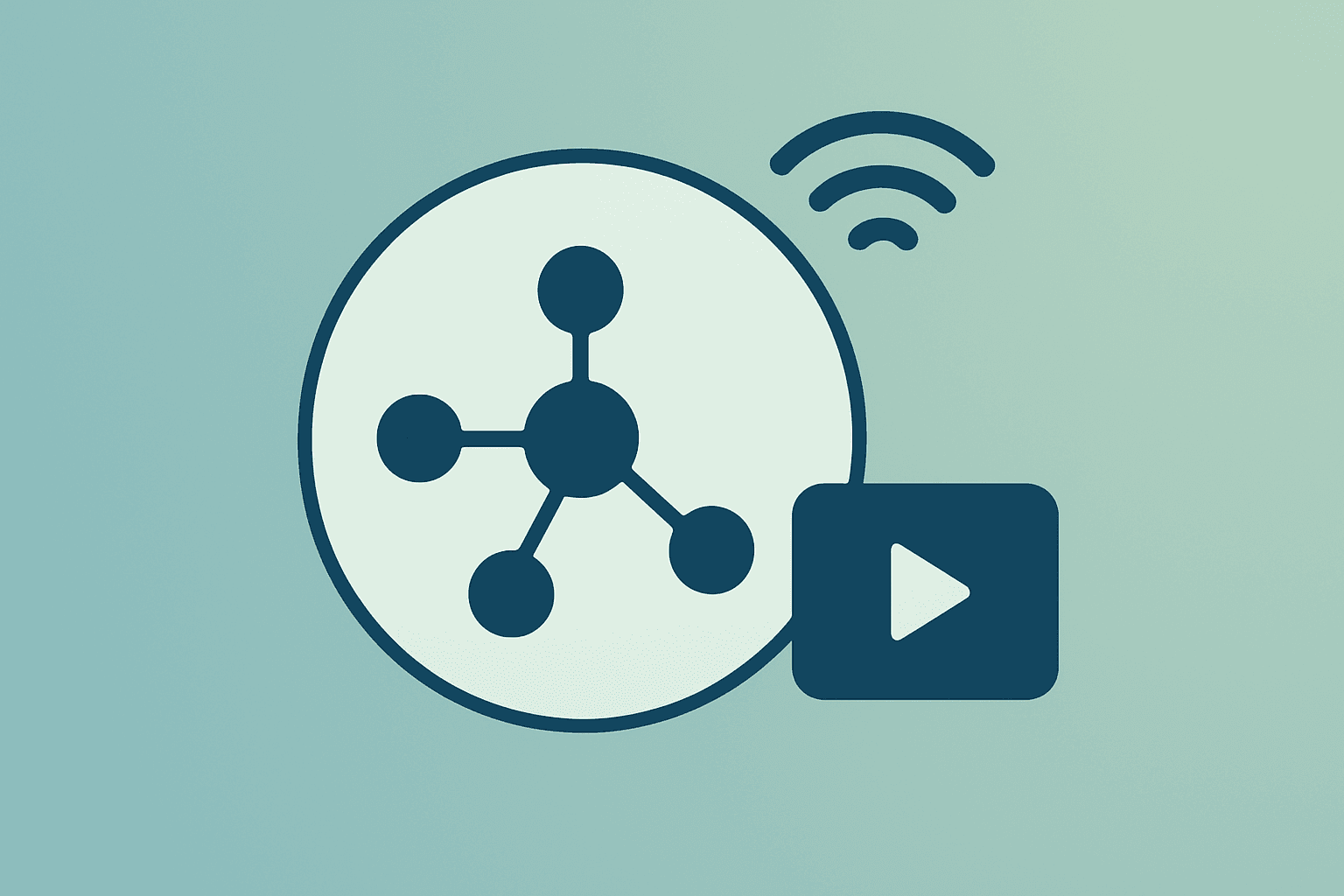 Flat vector of a cable hub and bright mobile signal bars symbolizing Charter Q4 2025 results mobile growth and cash flow.