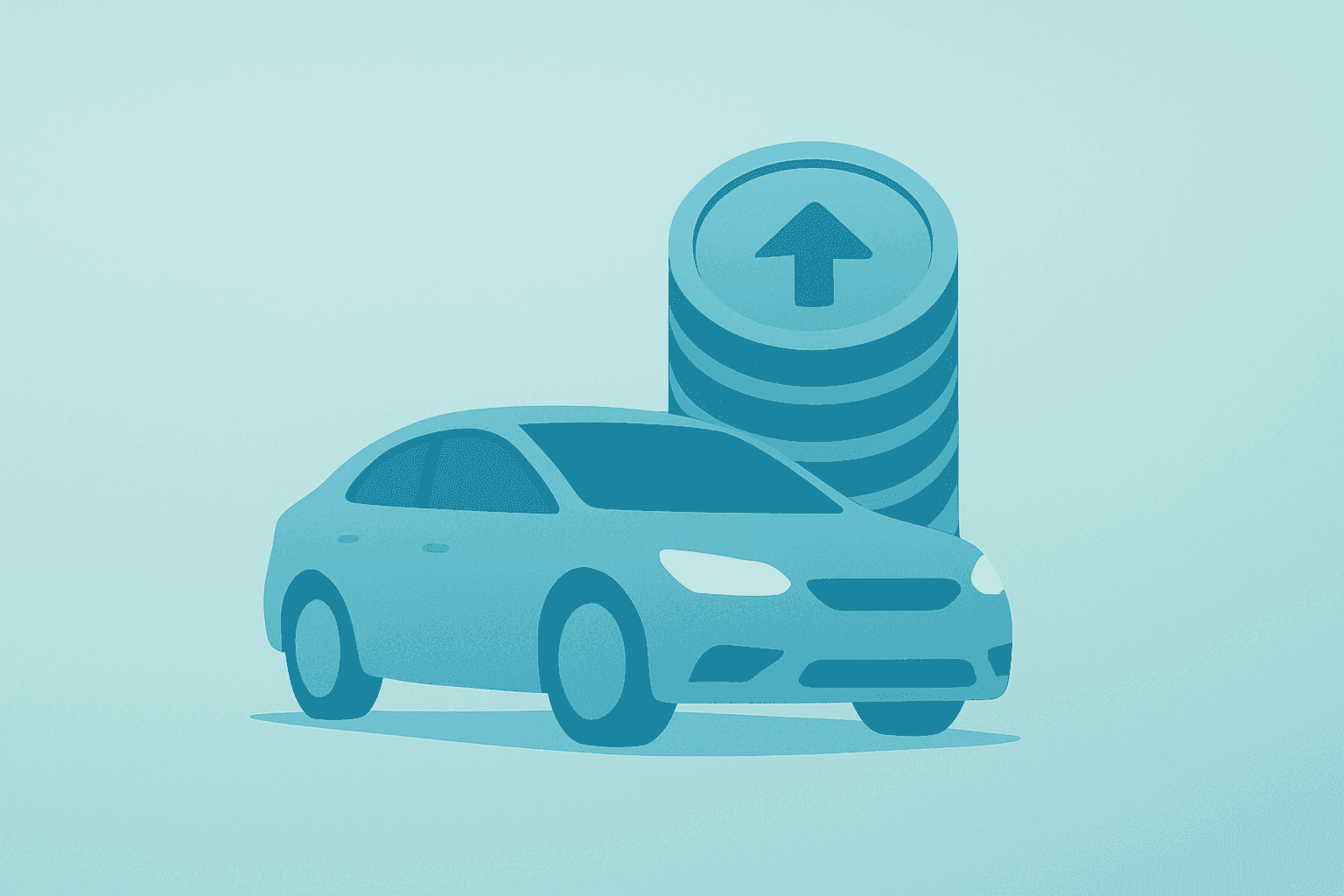 Flat vector of a rideshare car with stacked booking tokens reflecting record bookings and moderation in Lyft Q2 2026 results.