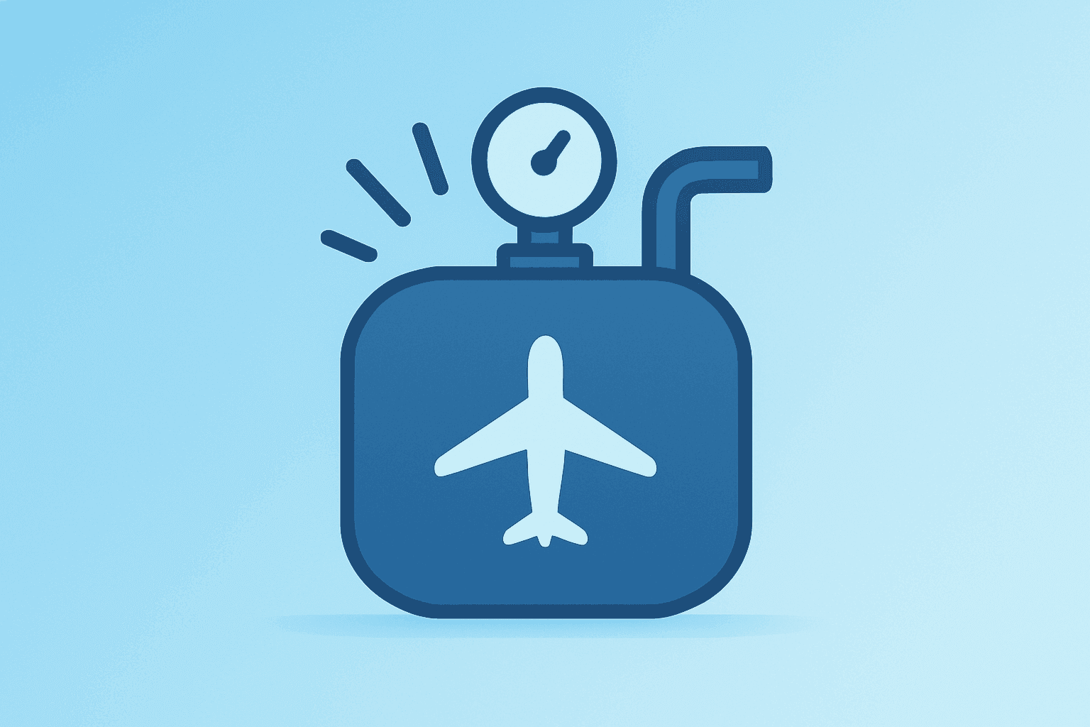 Flat-vector airplane fuel tank with a dimmed wing illustrating American Airlines earnings hit by rising fuel costs.