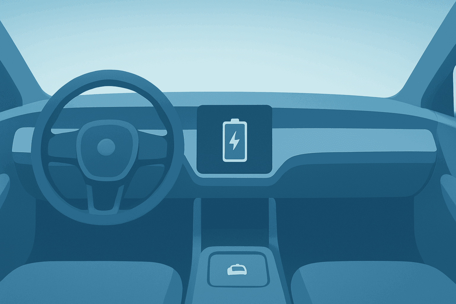 Flat vector of an electric car interior focusing on a concealed door handle and a lowered window cue, evoking Tesla China recall scrutiny.