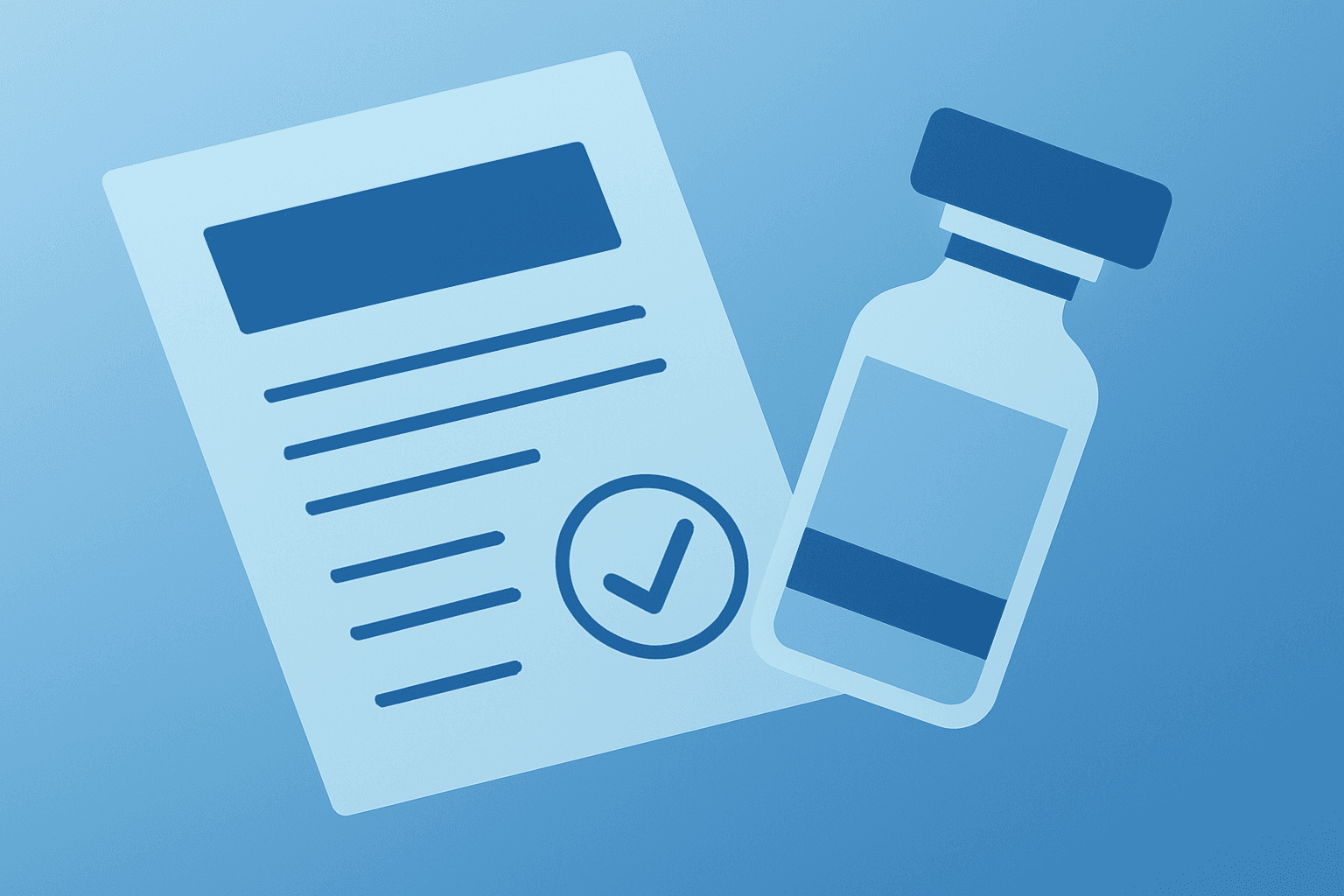Flat vector pharmaceutical vial merging with molecular platform to symbolize Ziihera Phase 3 results and sBLA regulatory push