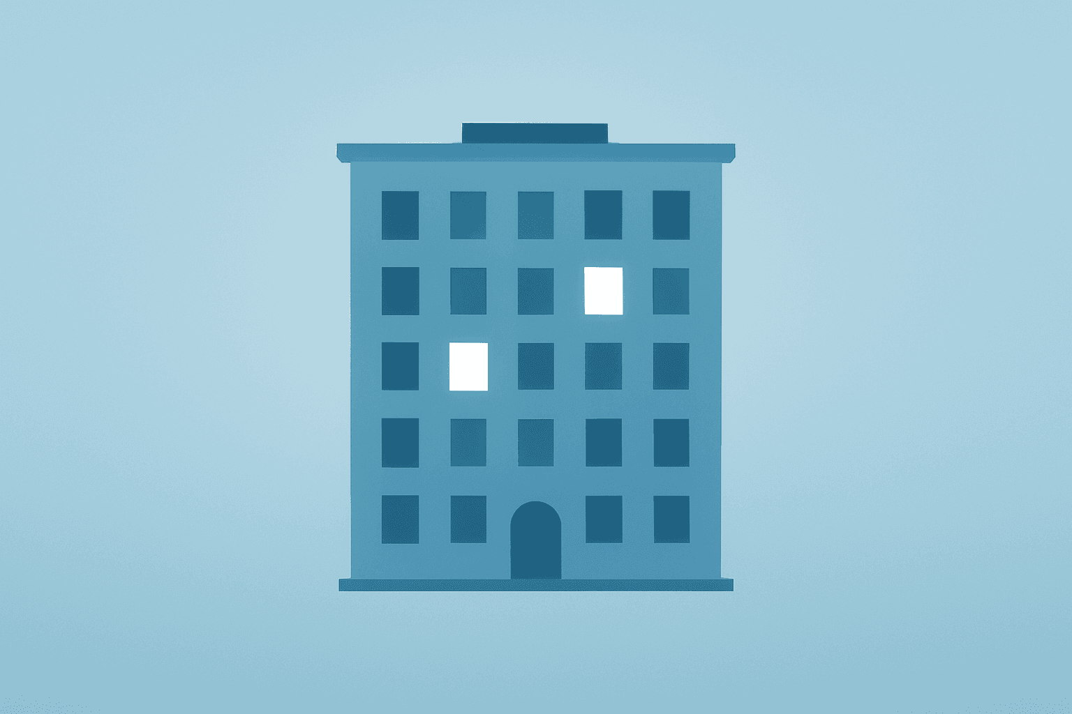 Flat vector of a stylized housing unit symbolizing shelter inflation and December CPI on a soft gradient with subtle shadow.