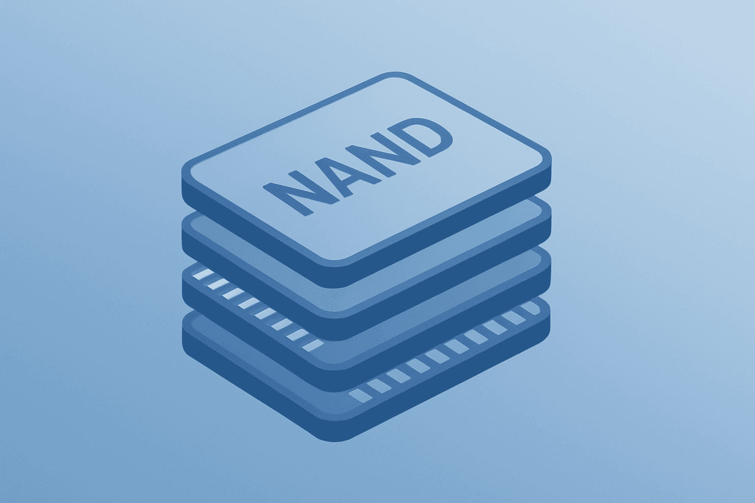 Flat-vector server rack evoking Nvidia Vera Rubin NVL72 memory demand and potential NAND supply pressure.